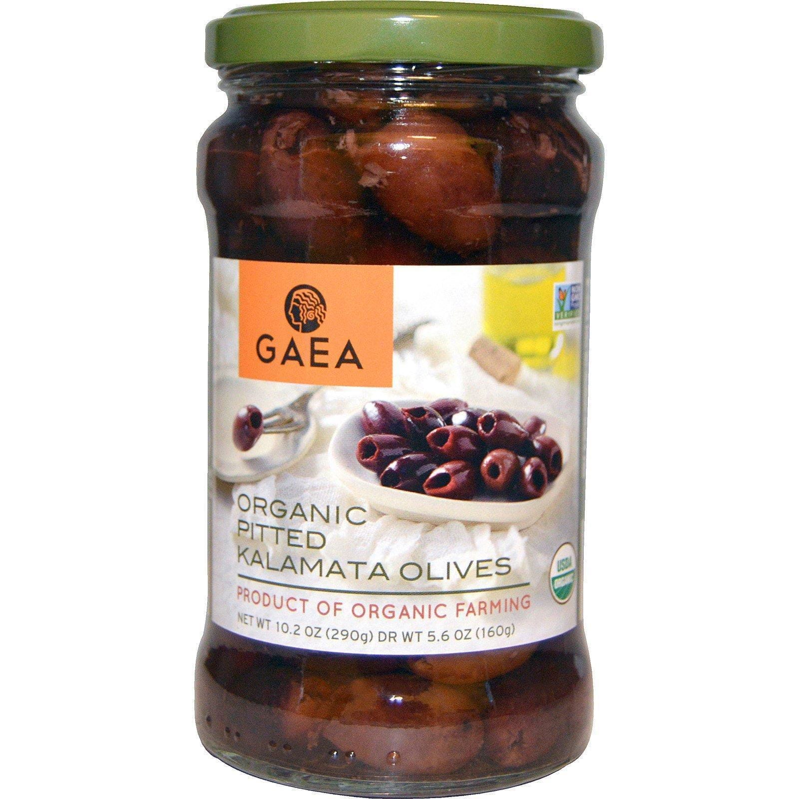 Gaea, Aceitunas Kalamata Orgánicas, Sin Hueso, 10.2 oz (290 g)