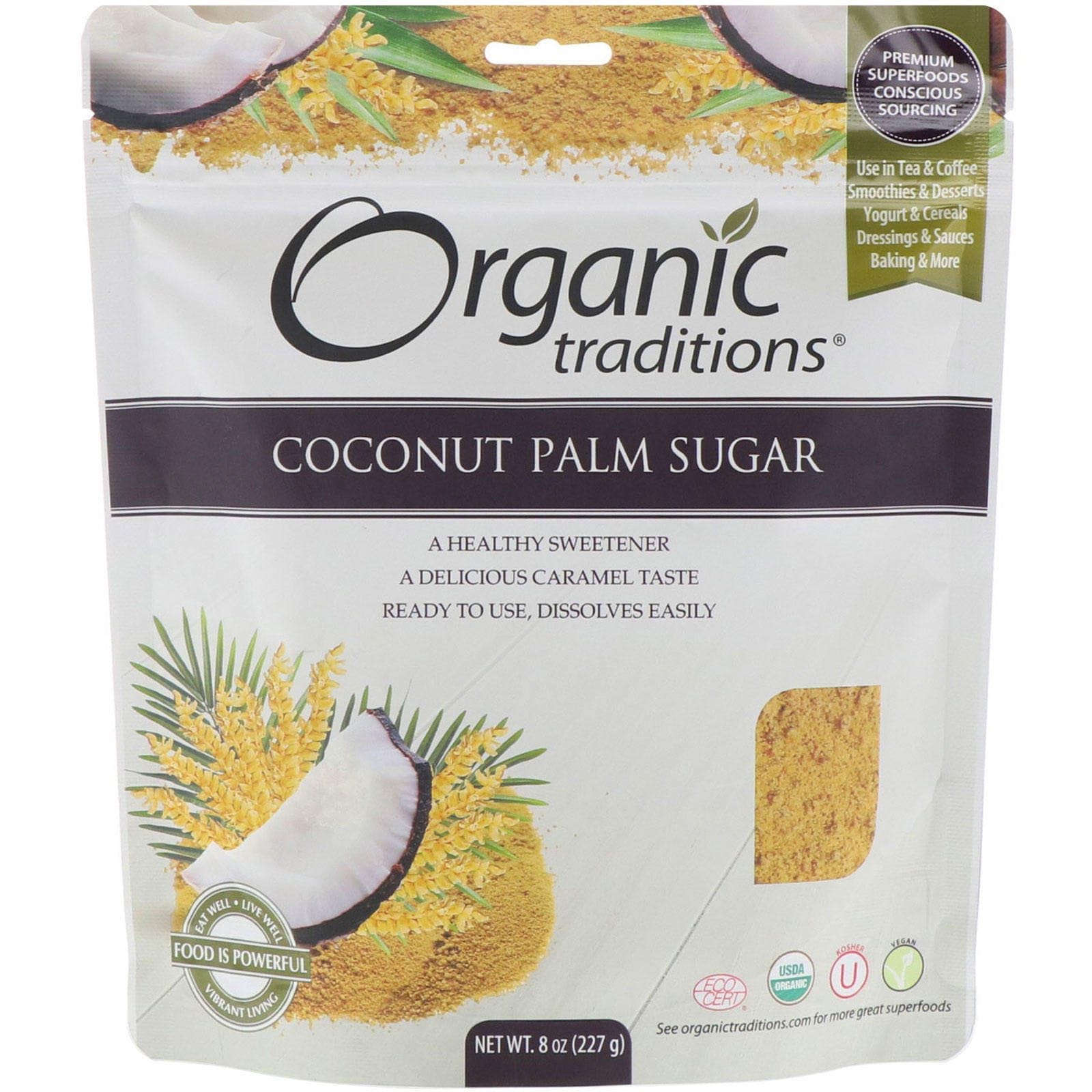 Organic Traditions, Azúcar de palma de coco, 8 oz (227 g)