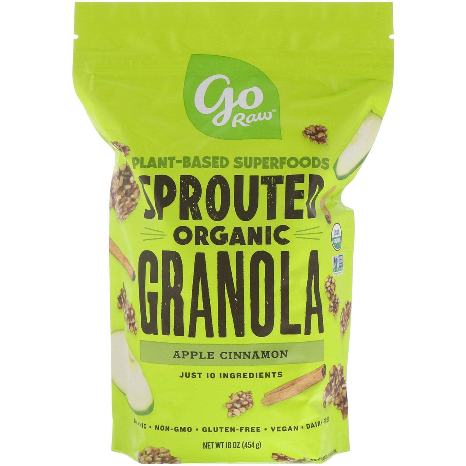 Go Raw, Granola orgánica germinada, Manzana y canela, 454 g (16 oz)