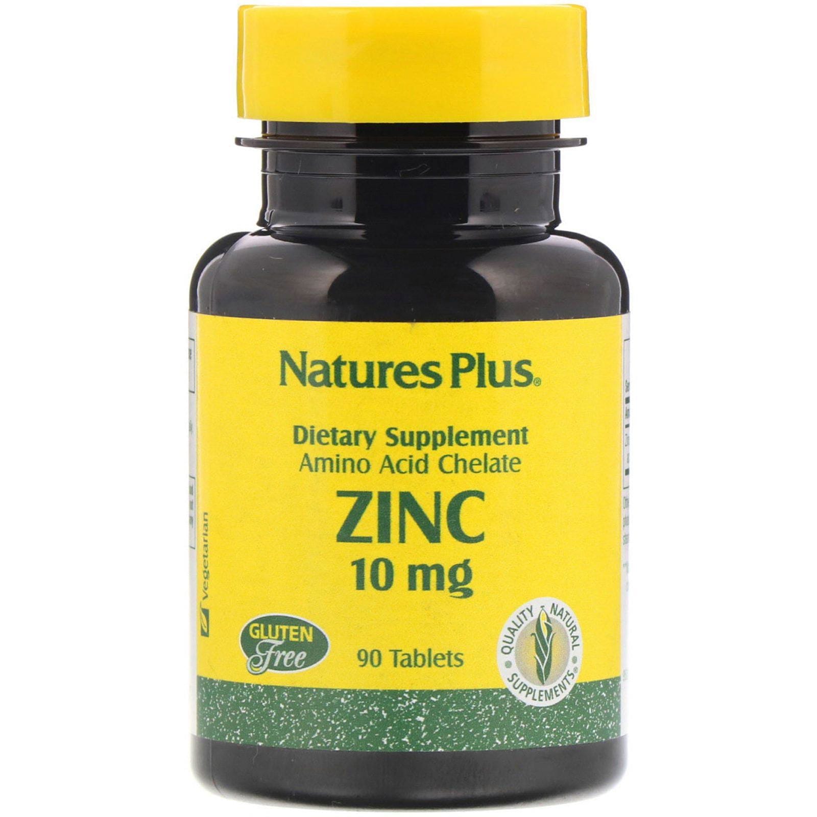 Nature's Plus, Cinc, 10 mg, 90 Tabletas