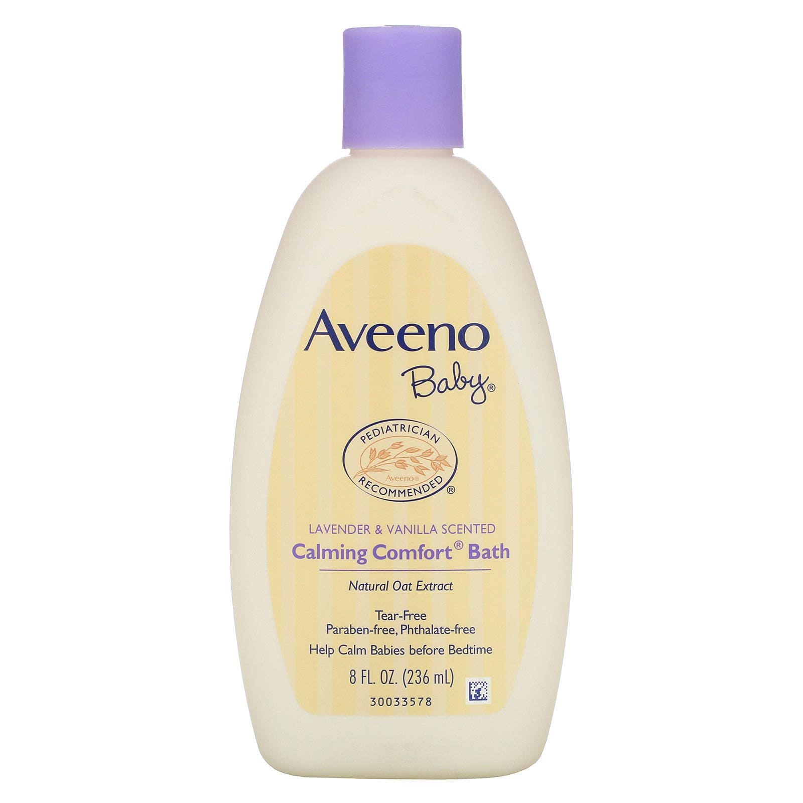 Aveeno, Baby, Baño relajante y reconfortante, Lavanda & Vanilla, 8 fl oz (236 ml)