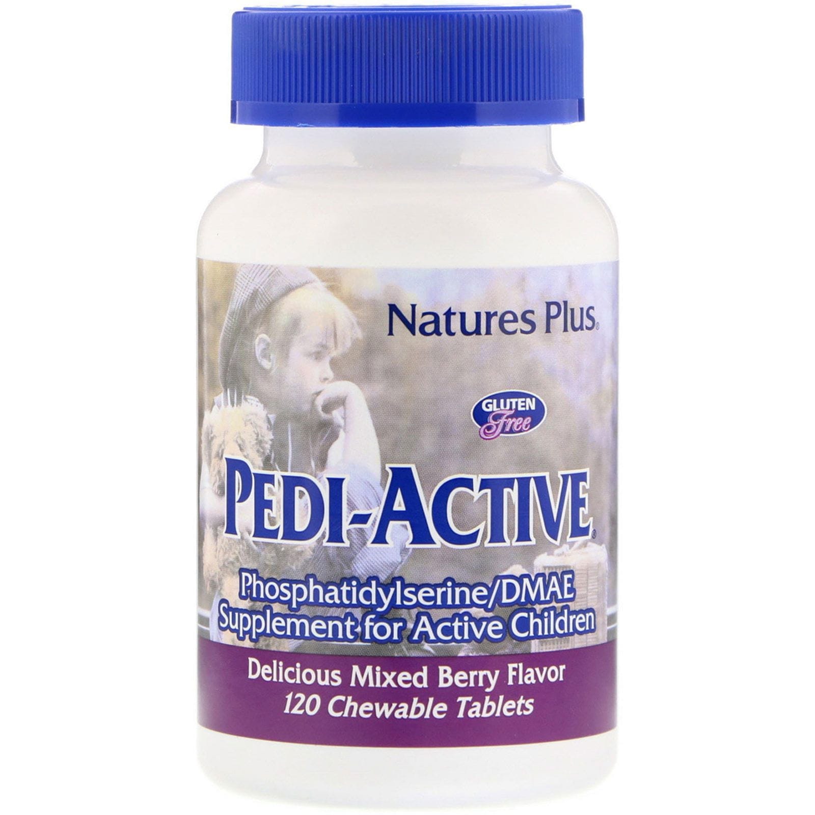 Nature's Plus, Pedi-Active, suplemento para niños activos, sabor mezcla de bayas, 120 comprimidos masticables
