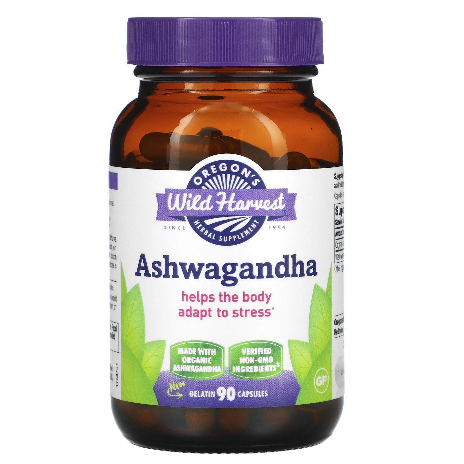 Oregon's Wild Harvest, Ashwagandha, 90 Vegetarian Capsules
