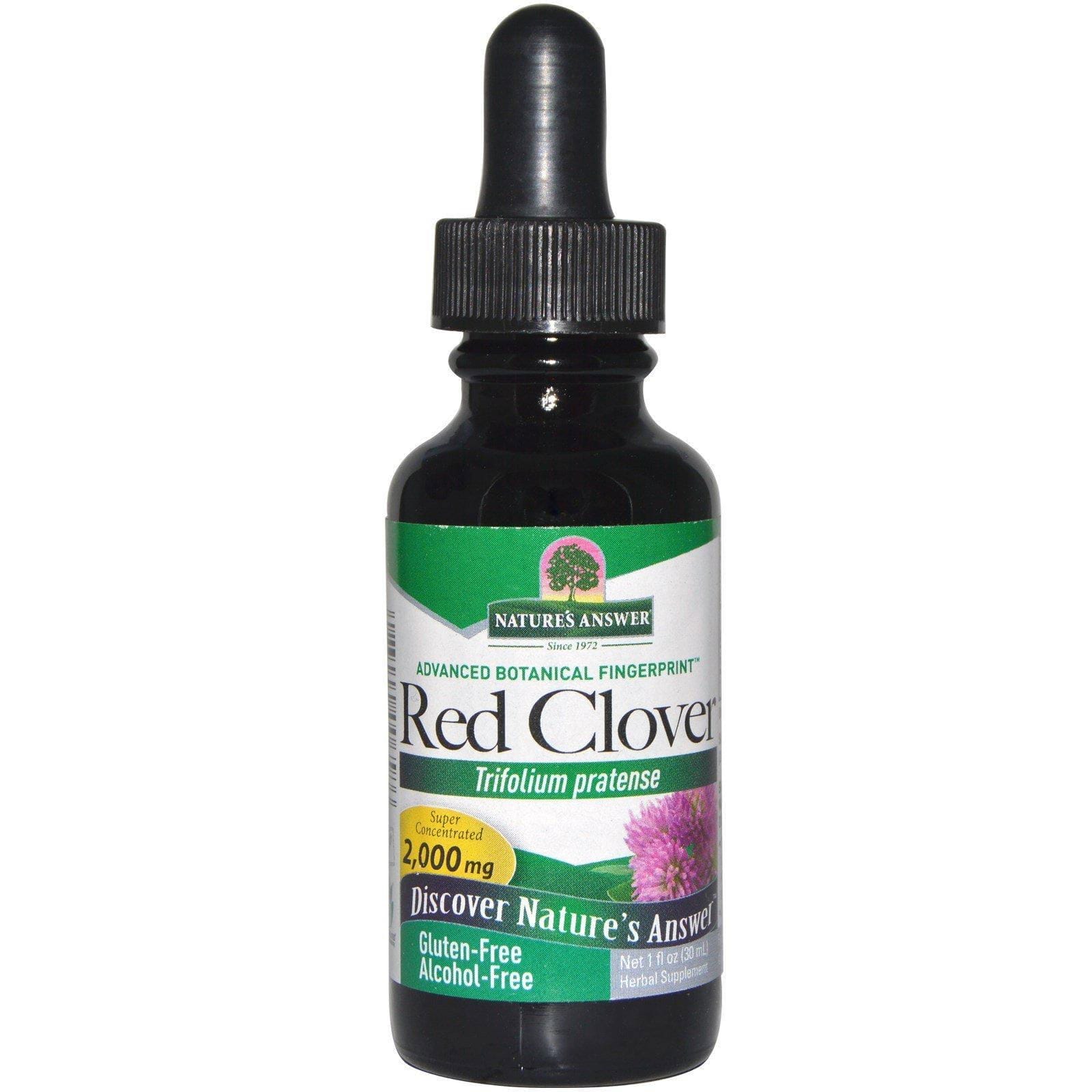 Nature's Answer, Trébol rojo, sin alcohol, 2000 mg, 1 oz líquida(30 ml)
