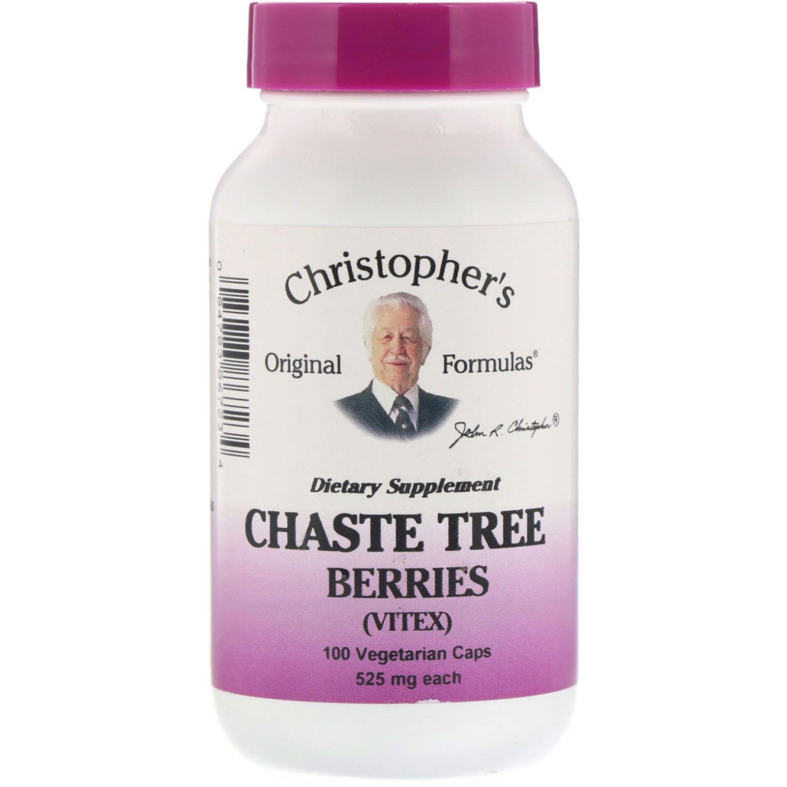 Christopher's Original Formulas, Chaste Tree Berries (Vitex), 525 mg, 100 Vegetarian Caps