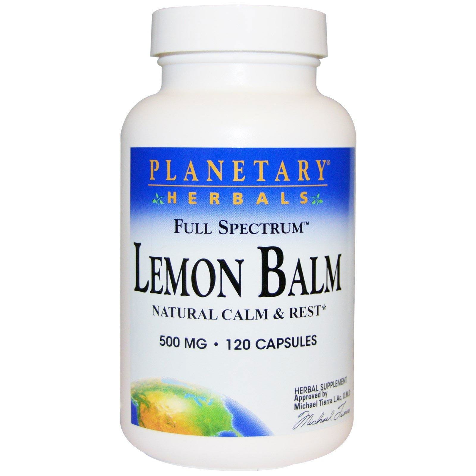 Planetary Herbals, Bálsamo de Limón, Amplio Espectro, 500 mg, 120 Cápsulas
