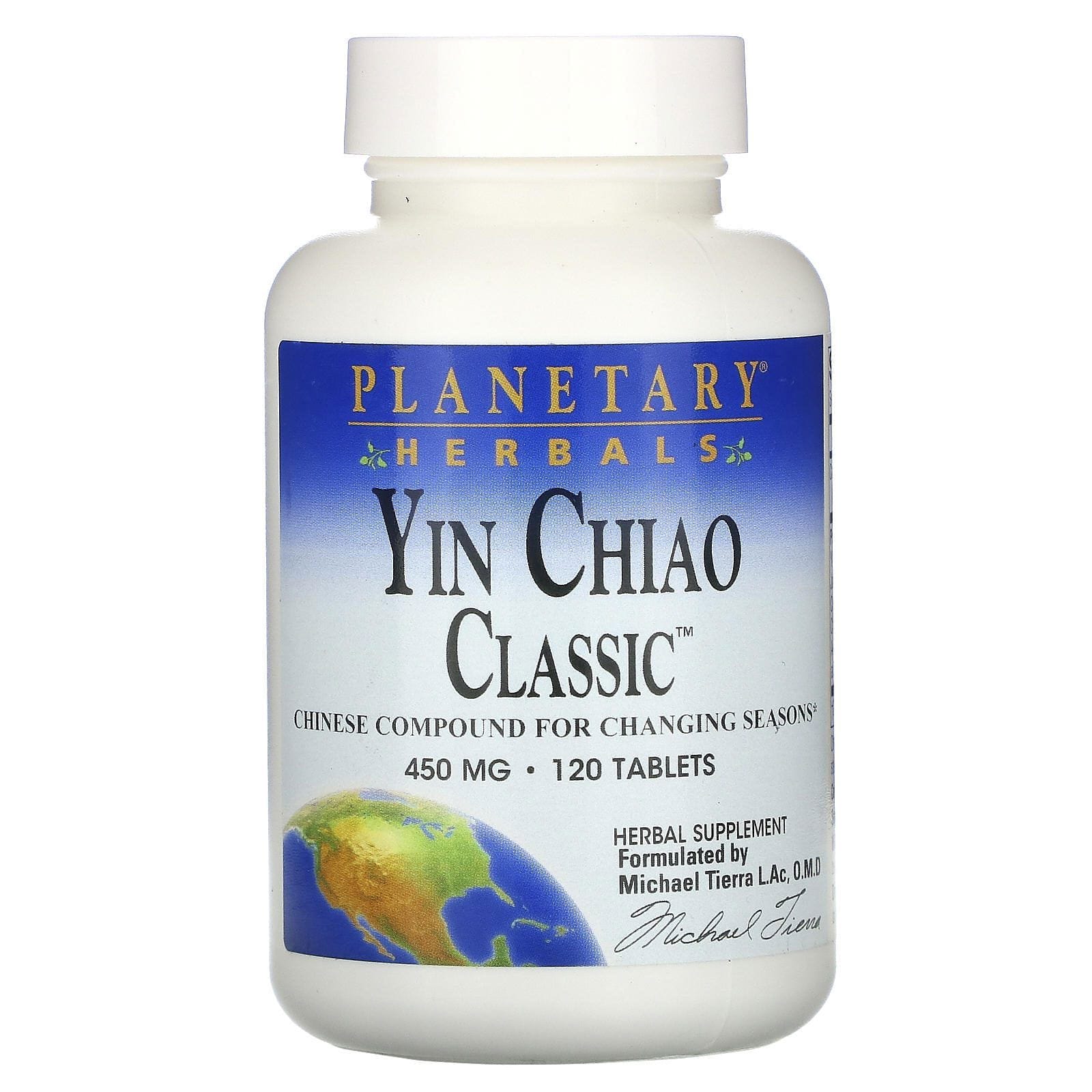 Planetary Herbals, Yin Chiao Classic, 450 mg, 120 Tabletas