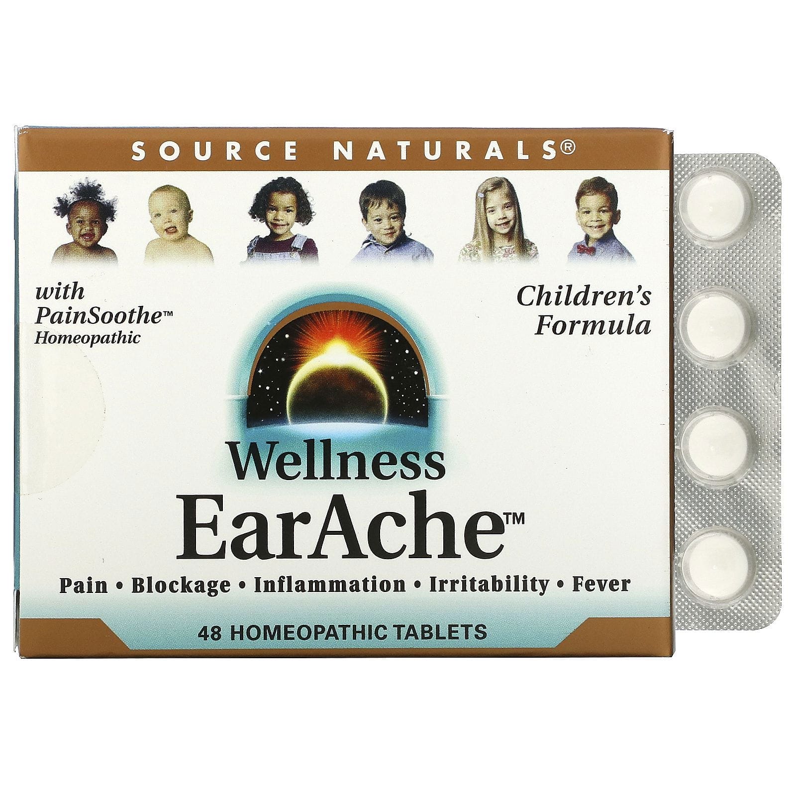 Source Naturals, Bienestar, dolor de oídos, 48 tabletas homeopáticas