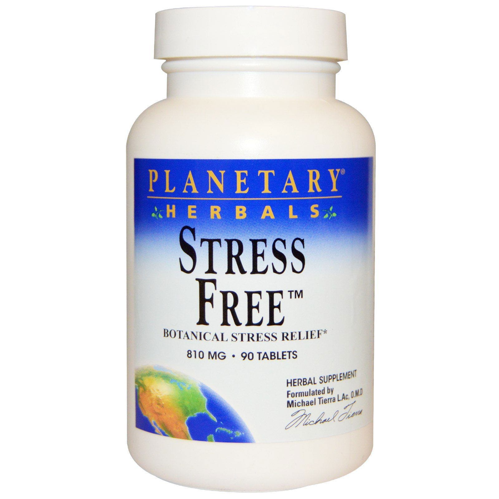 Planetary Herbals, Stress Free, Alivio botánico para el estrés, 810 mg, 90 comprimidos