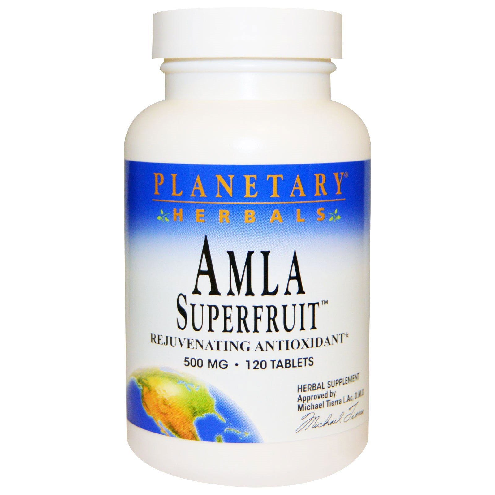 Planetary Herbals, Amla superfruta, antioxidante rejuvenecedor, 500 mg, 120 comprimidos