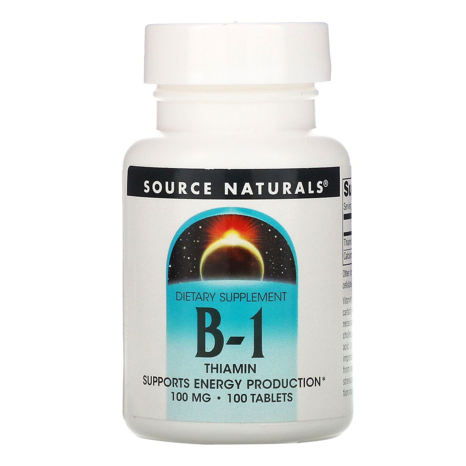 Source Naturals, Vitamina B1, Tiamina, 100 mg, 100 comprimidos