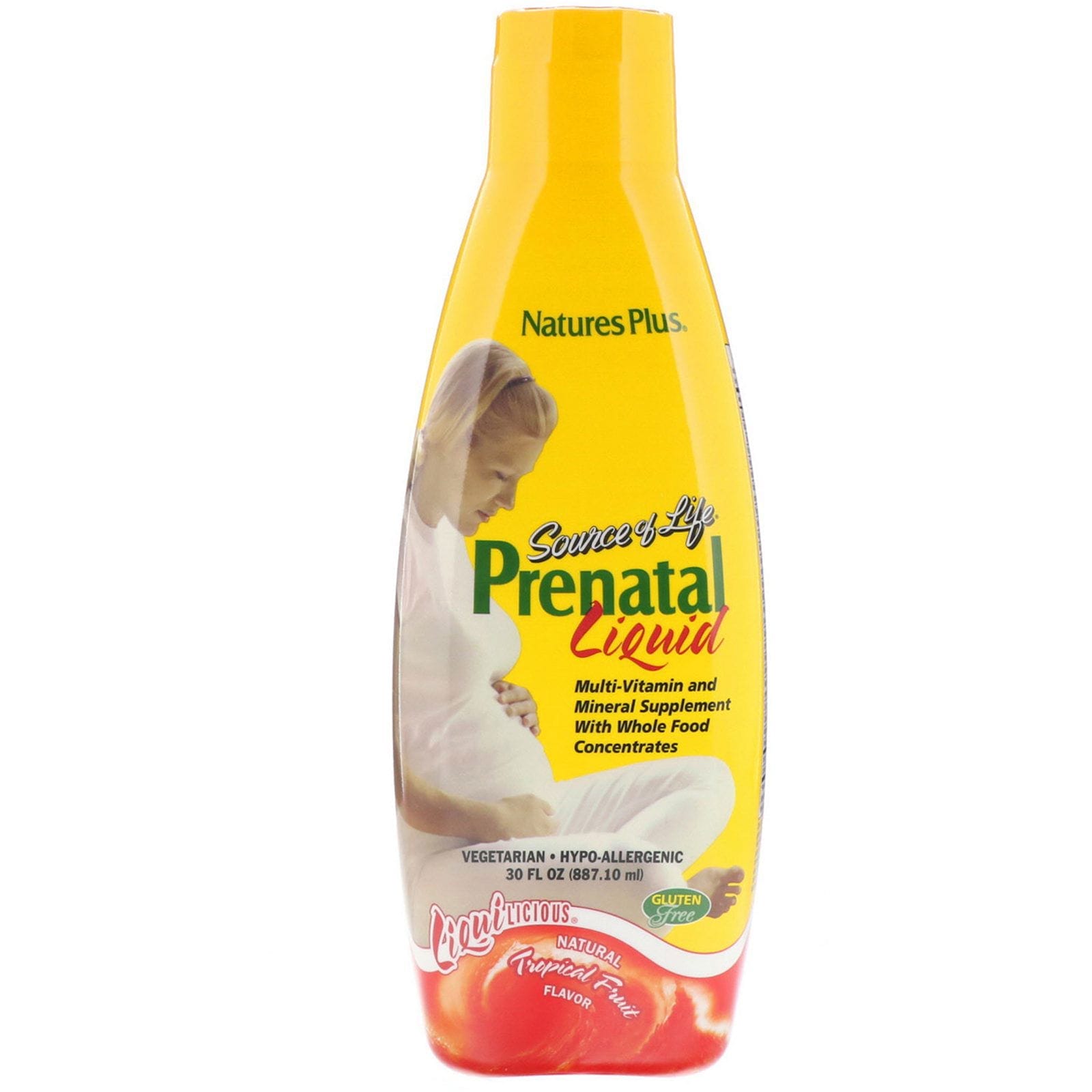 Nature's Plus, Source of Life, Líquido Prenatal, Sabor a Fruta Tropical Natural, 30 fl oz (887.10 ml)