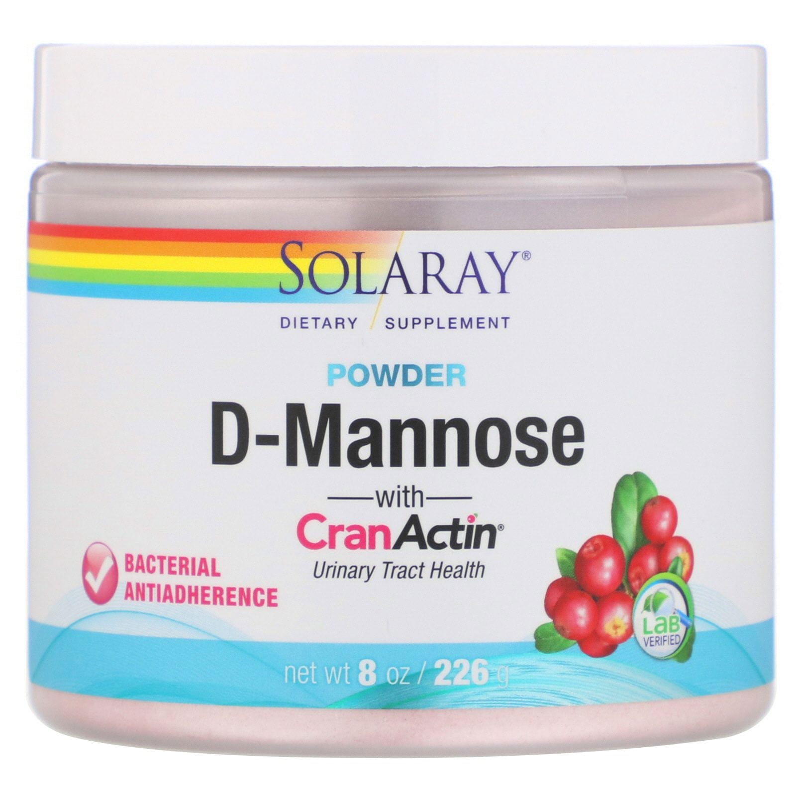 Solaray, D-Mannose with CranActin Powder, 2,000 mg, 8 oz (226 g)