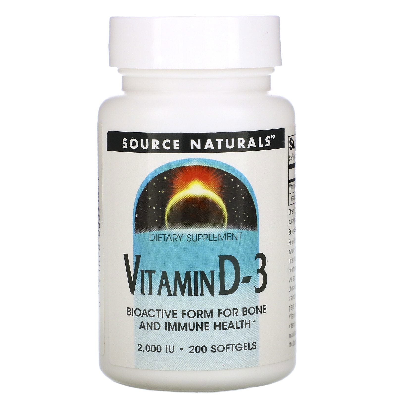 Source Naturals, Vitamina D-3, 2,000 IU, 200 softgels