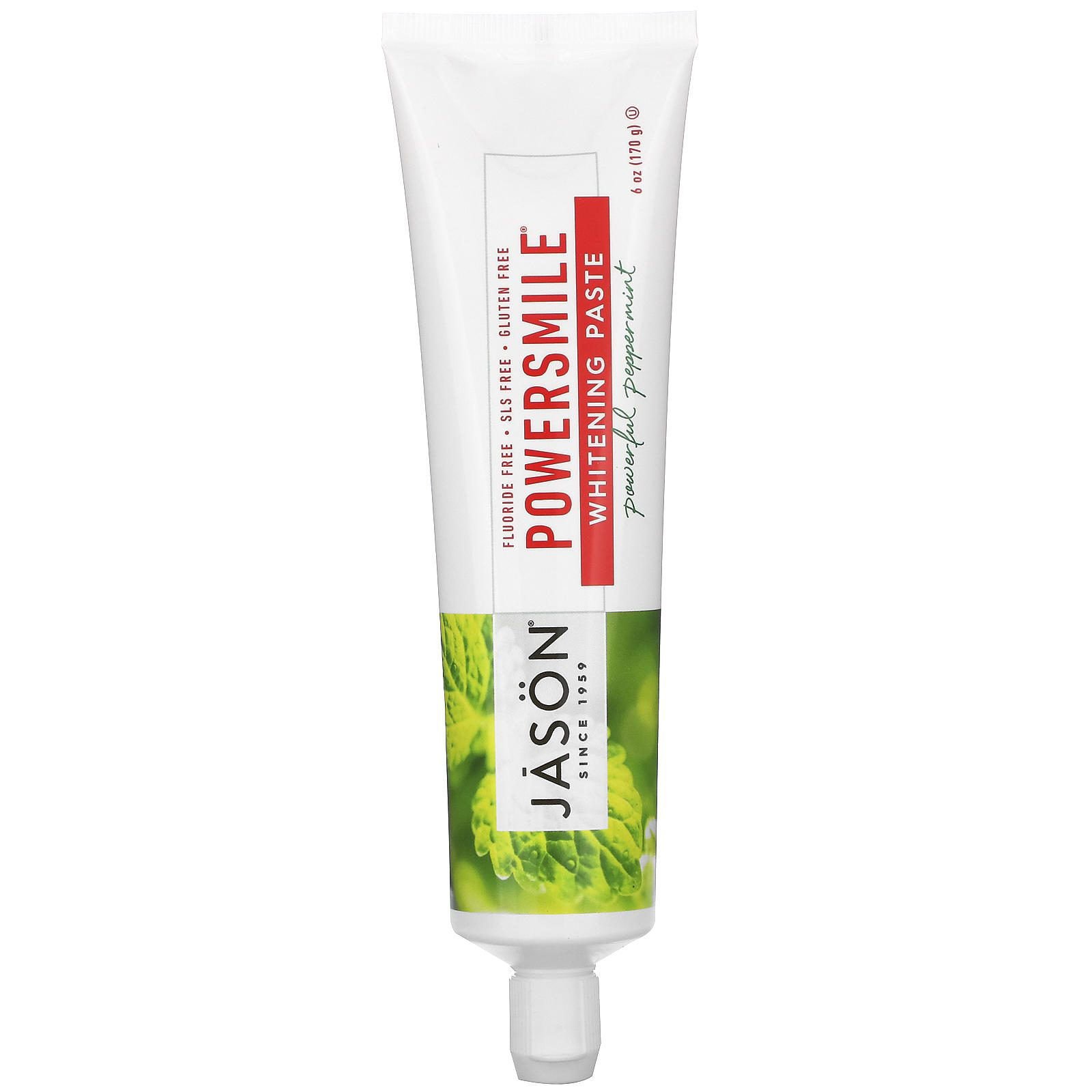 Jason Natural, PowerSmile, Pasta dental blanqueadora, Menta fuerte, 170 g (6 oz)