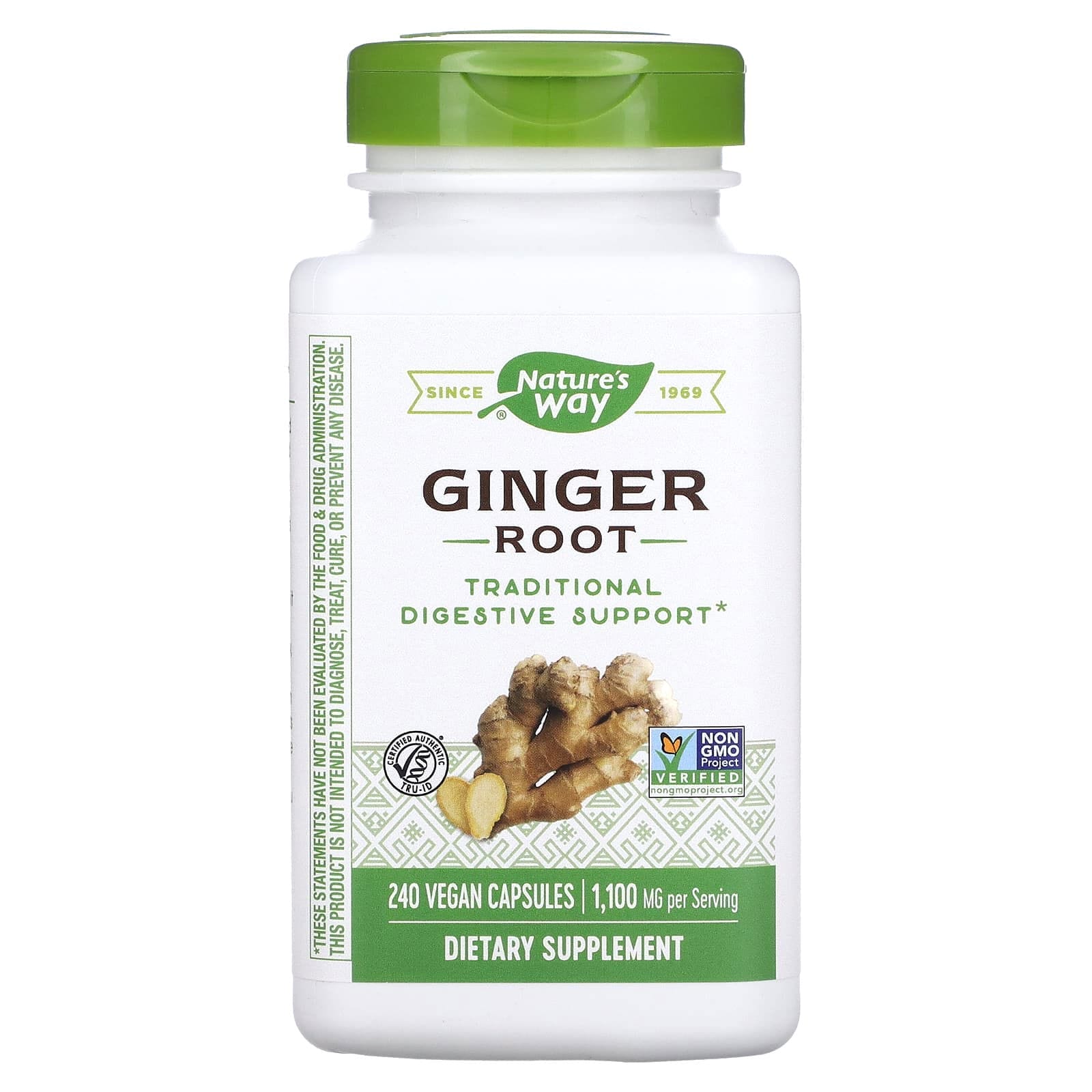 Nature's Way, Raíz de jengibre, 550 mg, 240 cápsulas veganas
