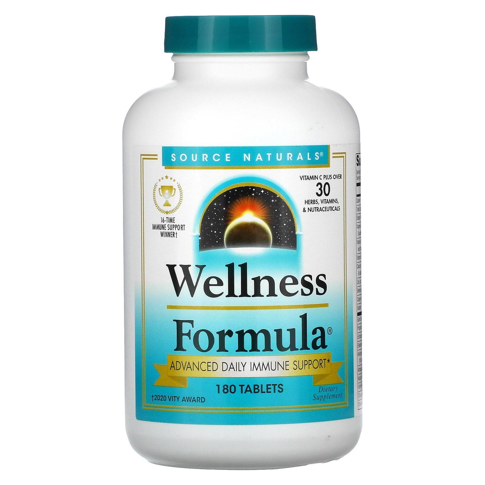 Source Naturals, Wellness Formula, Refuerzo inmunitario diario, 180 comprimidos