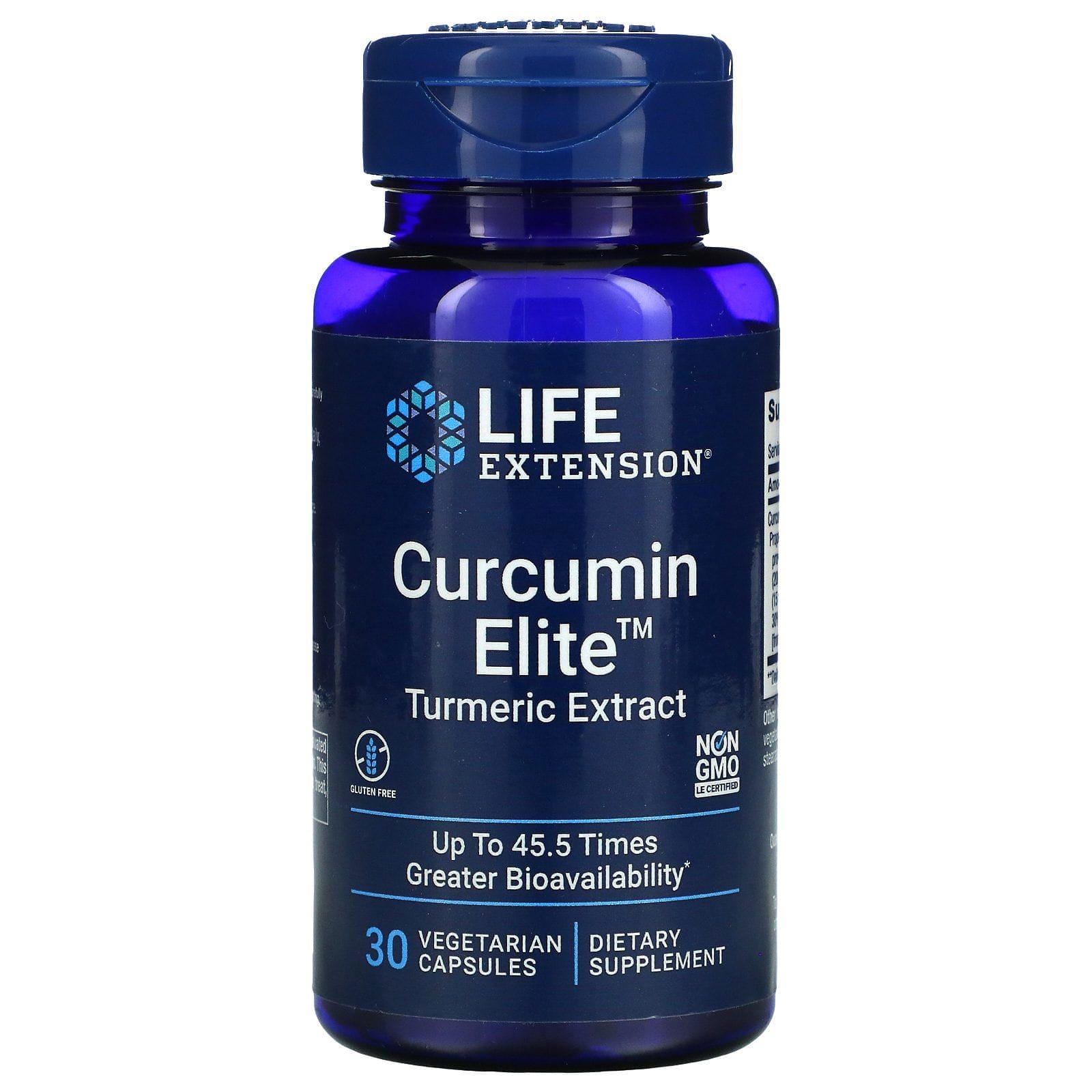 Life Extension, Extracto de cúrcuma de Curcumin Elite, 30 cápsulas vegetarianas