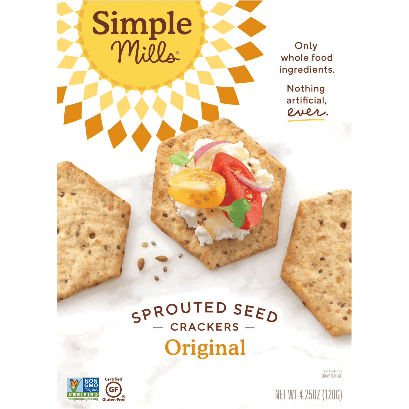 Simple Mills, Galletas de semillas germinadas, Original, 120 g (4,25 oz)