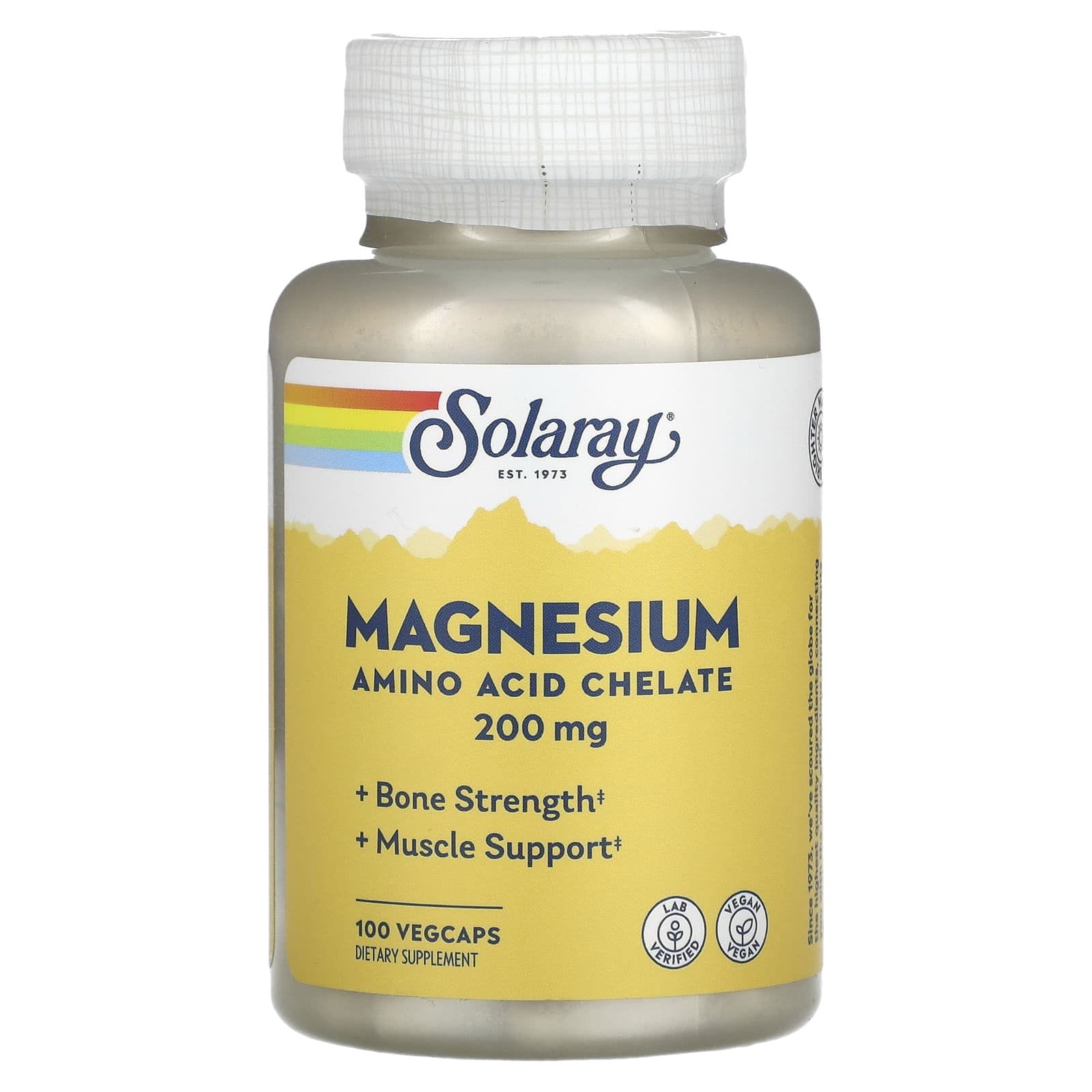 Solaray, Magnesio, 200 mg, 100 cápsulas vegetales