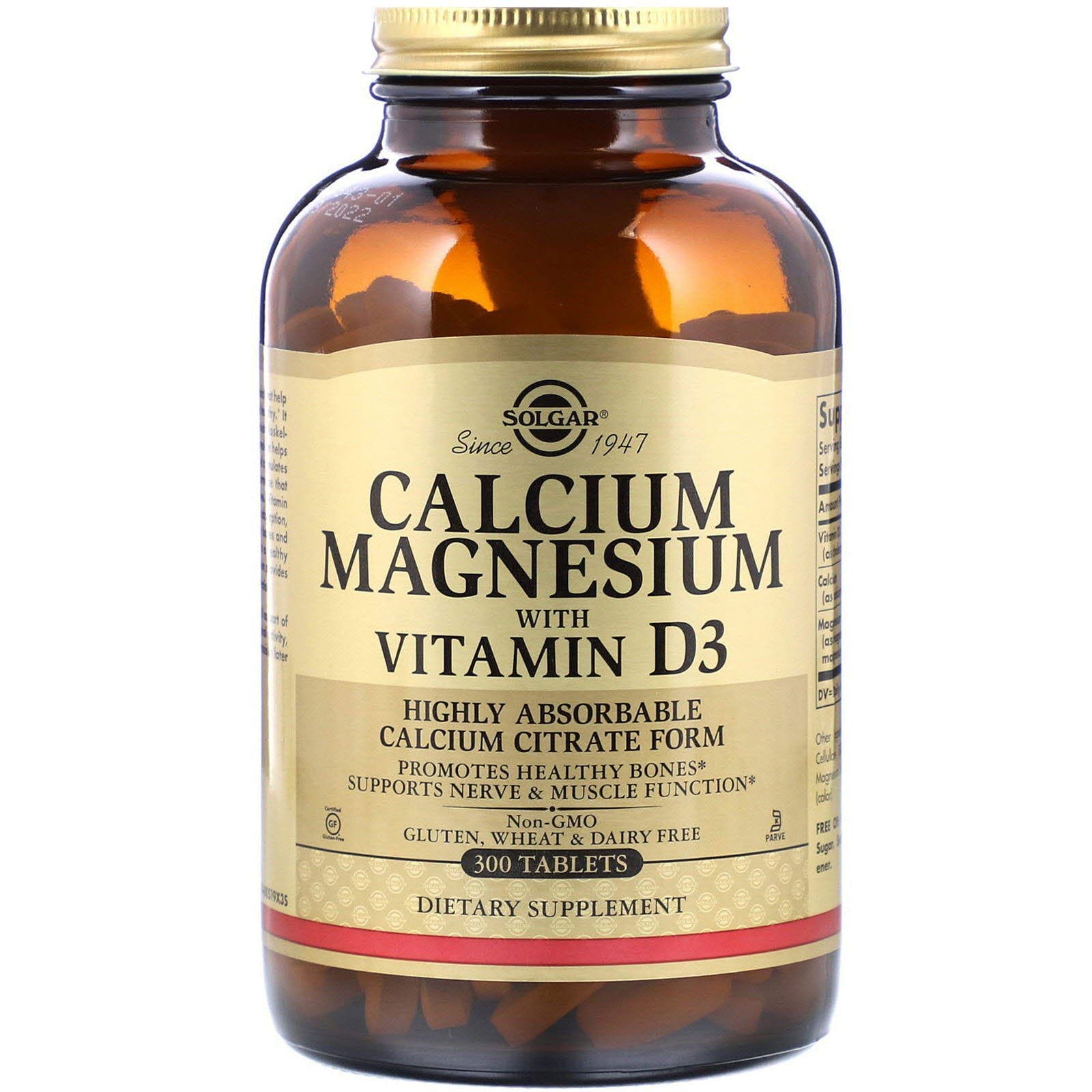 Solgar, Calcio Magnesio con Vitamina D3, 300 comprimidos