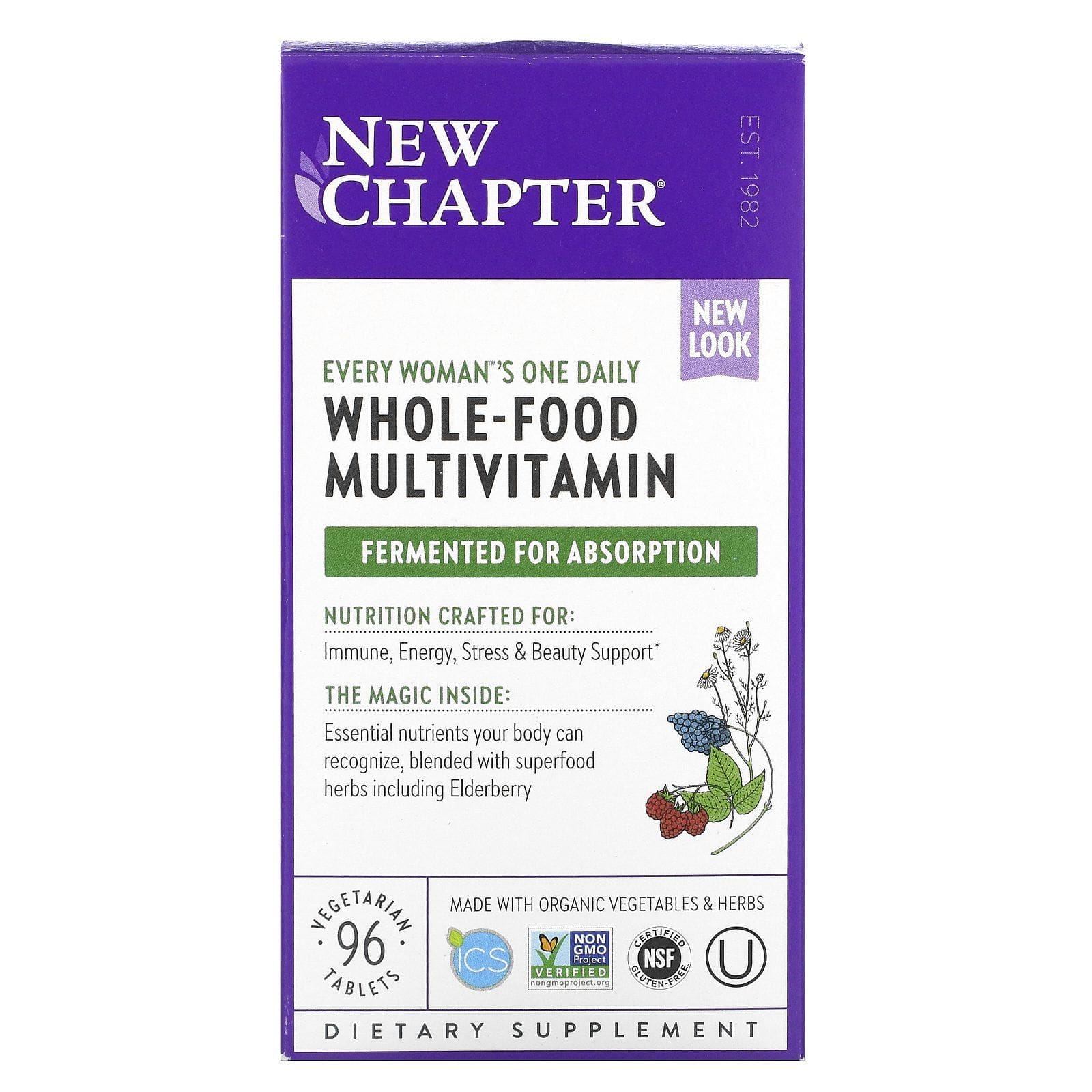 New Chapter, Multivitamina diaria para todas las mujeres, 96 comprimidos vegetarianos