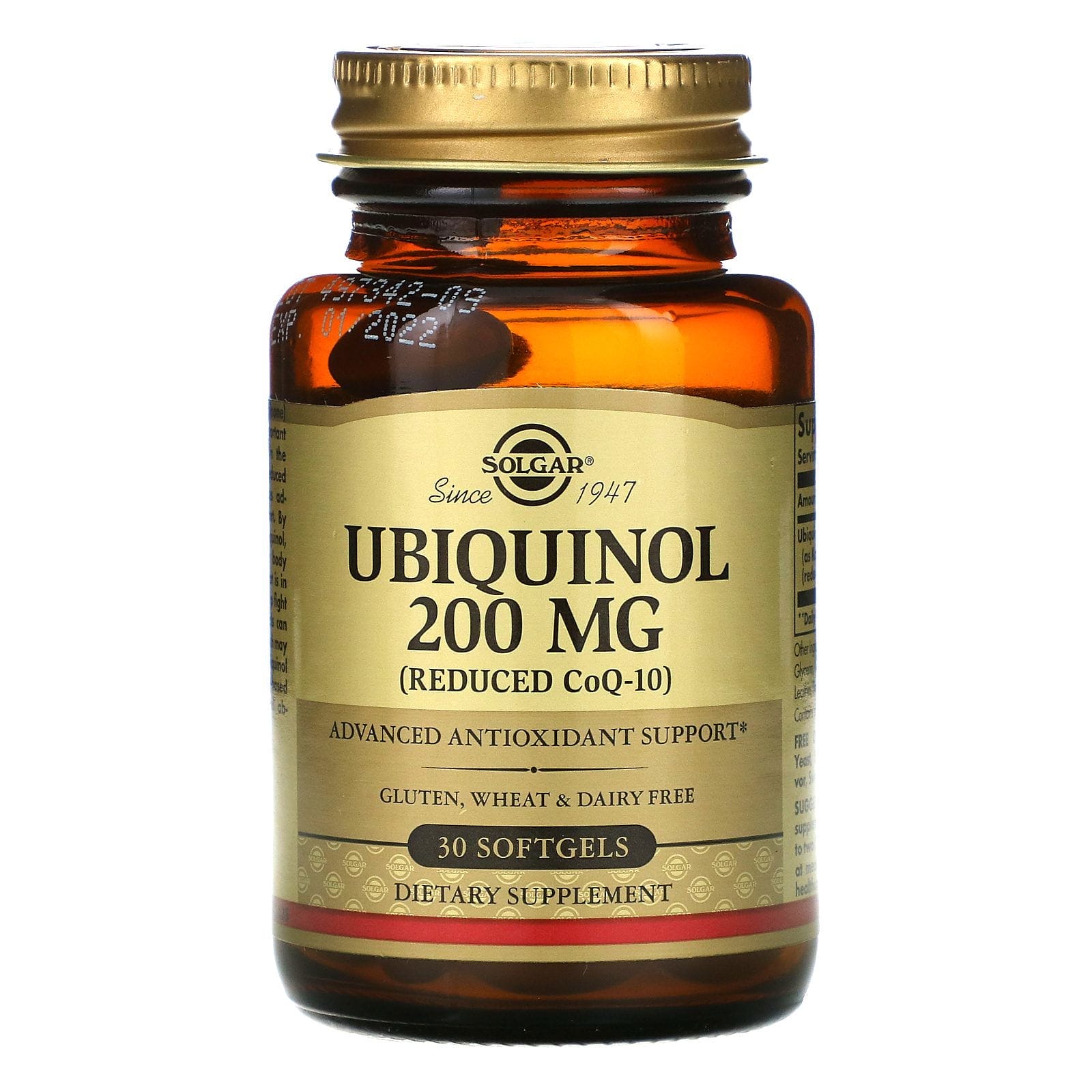 Solgar, Ubiquinol (coenzima Q10 en forma reducida), 200 mg, 30 cápsulas blandas