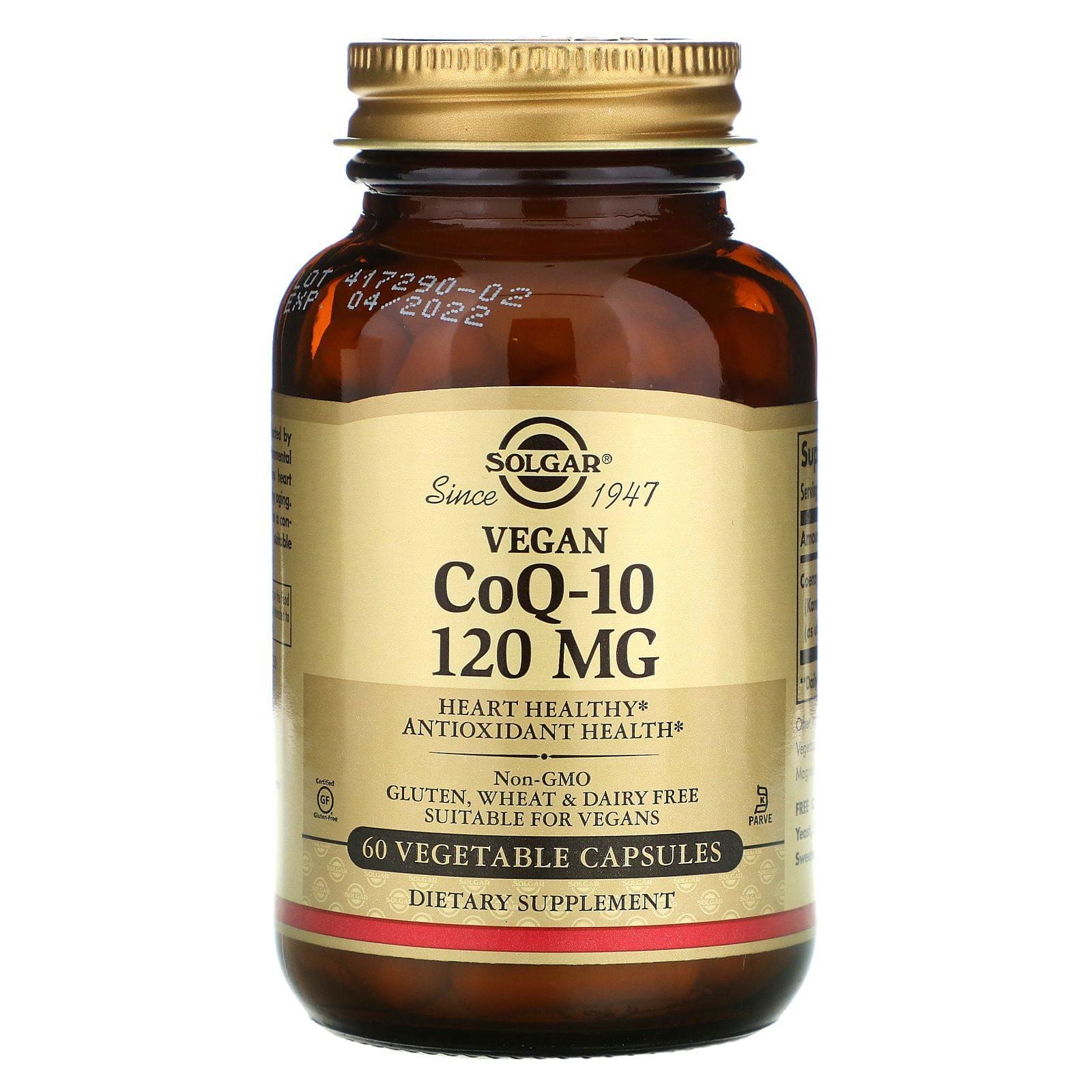 Solgar, CoQ-10 vegetariana, 120 mg, 60 cápsulas vegetales