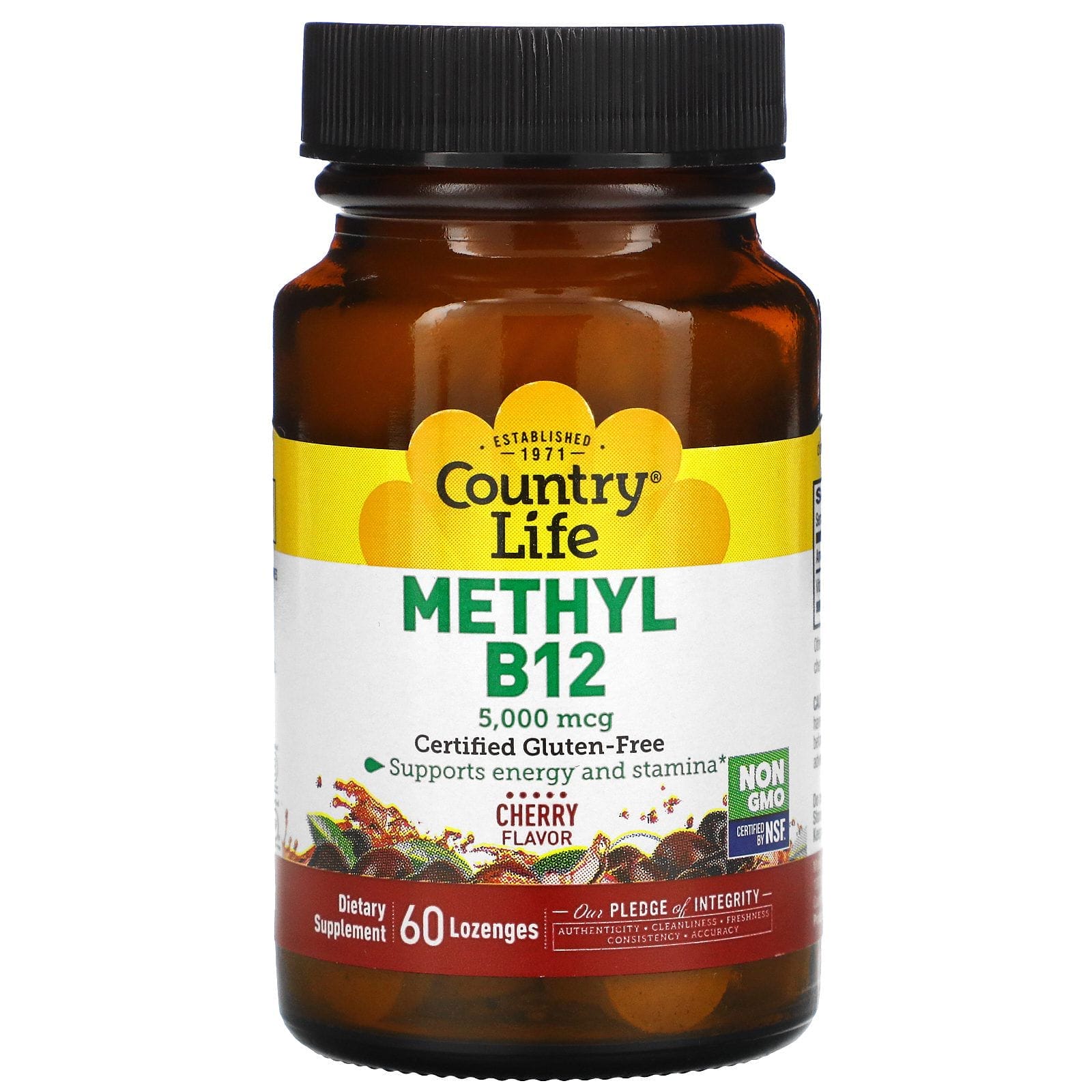 Country Life, Methyl B12, Cherry, 5,000 mcg, 60 Lozenges