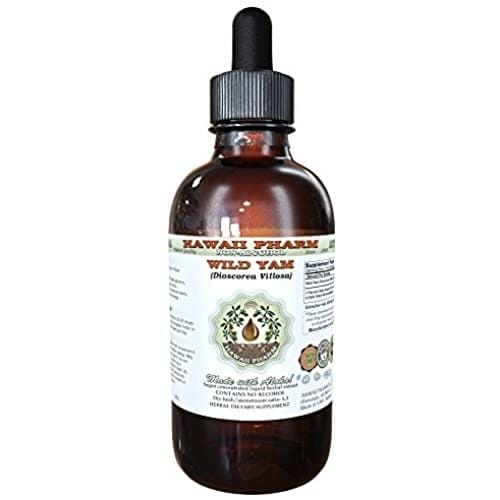 Wild Yam alcohol-free Extracto de líquido, Wild Yam (Dioscorea Villosa) Dried Tubérculo glycerite Suplemento de hierbas naturales, Hawaii Pharm, EE. UU., 2 onza, 1