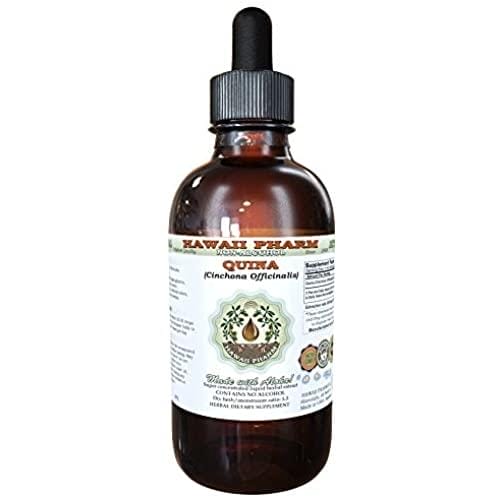 Quina extracto líquido sin alcohol, Quina (Cinchona officinalis) corteza seca Glicerita natural hierbas suplemento, Hawaii Pharm, EE.UU. 2 fl.oz