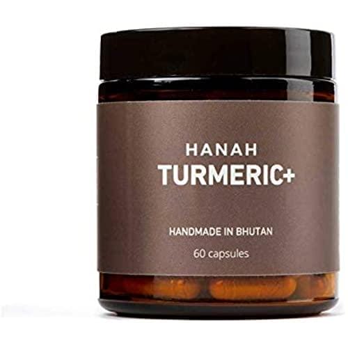 HANAH Turmeric+, soporta la movilidad de las articulaciones, ayuda a reducir la inflamación y promueve una mejora general del estado de ánimo y la sensación de bienestar, incluye pimienta negra para una mejor absorción, 60 cápsulas