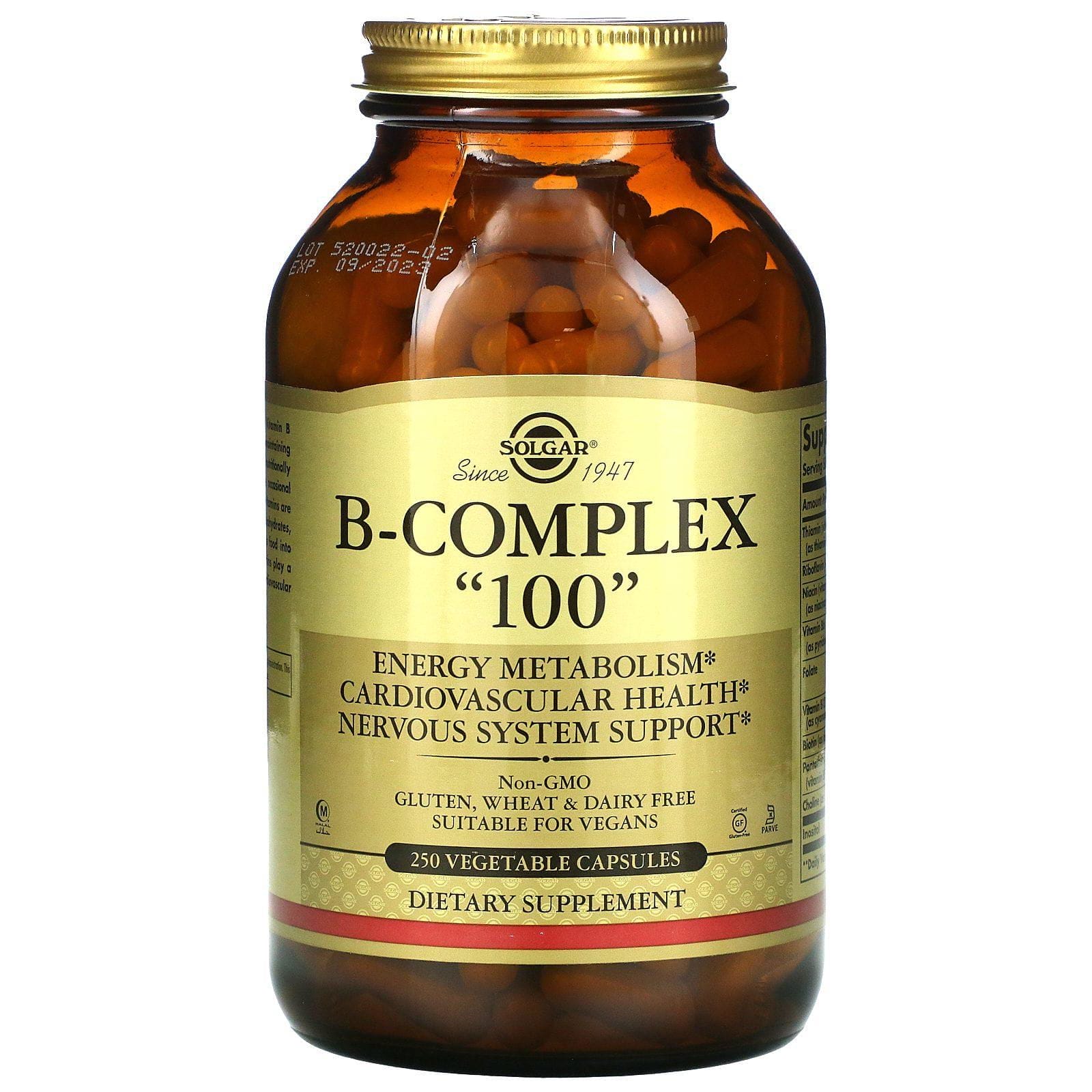 Solgar, B-Complex "100", 250 cápsulas vegetales