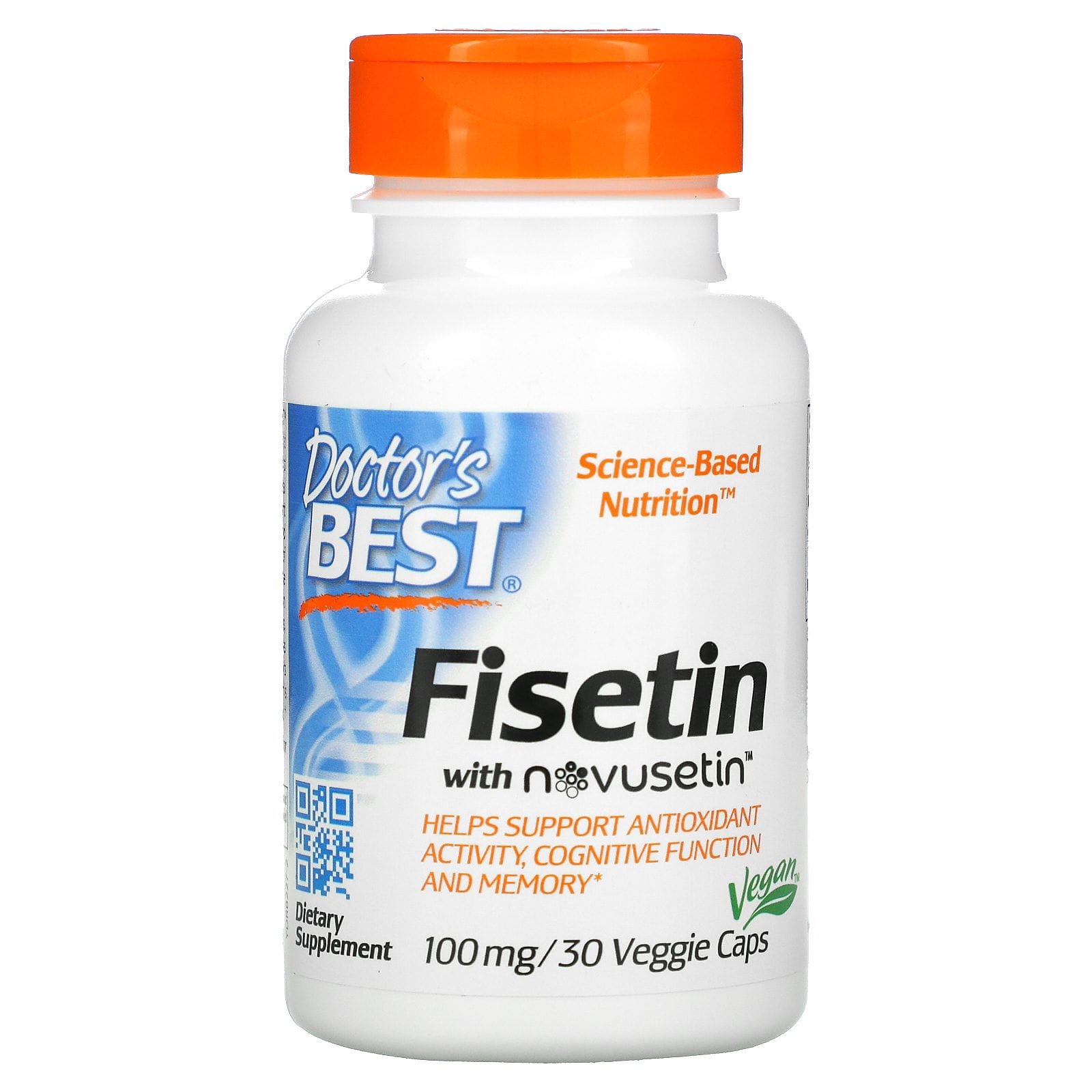 Doctor's Best, Fisetina con Novusetin, 100 mg, 30 cápsulas vegetales