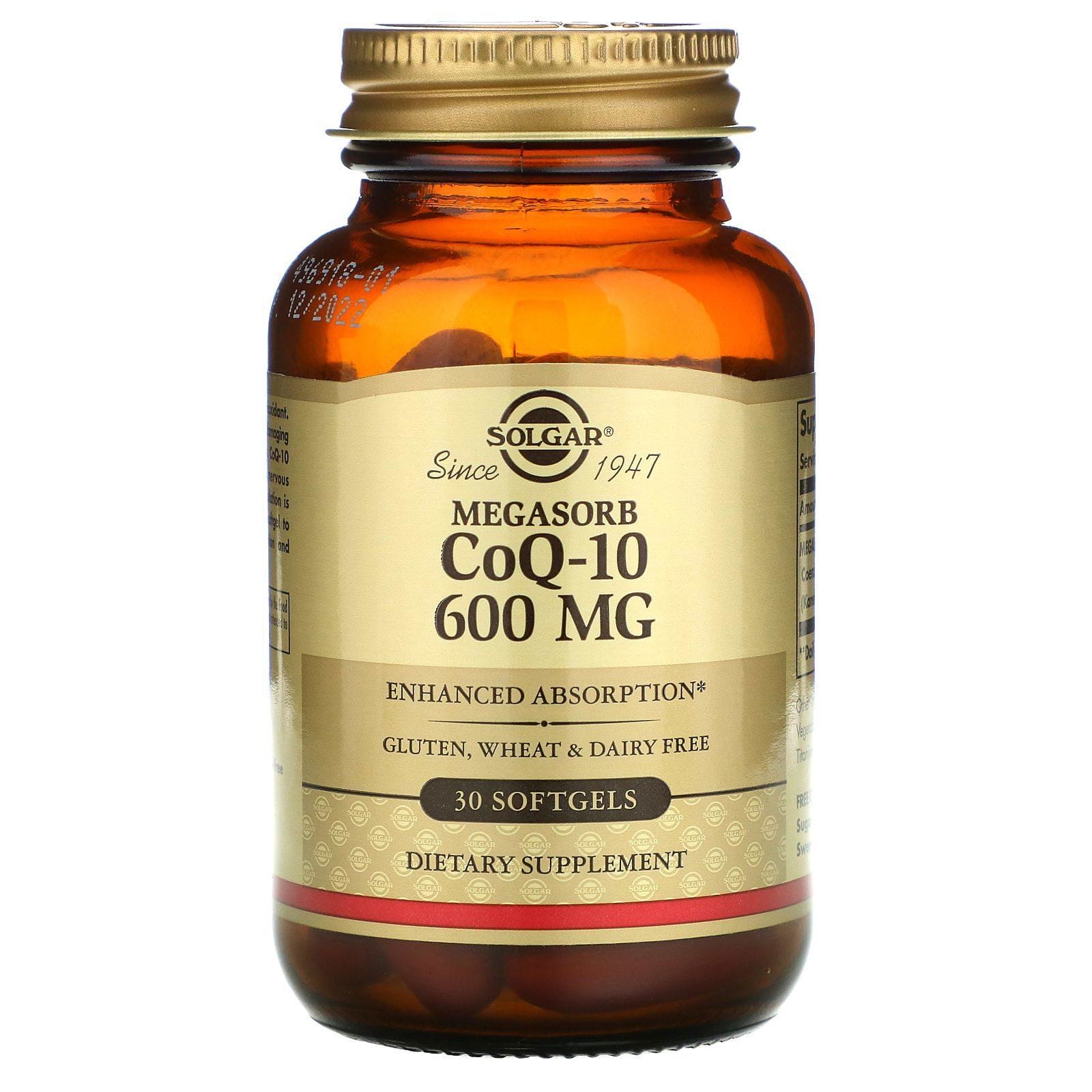 Solgar, CoQ-10 (Coenzima Q-10), 600 mg, 30 Softgels