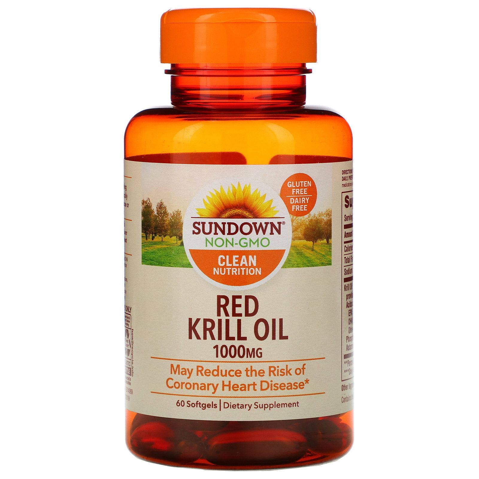 Sundown Naturals, Aceite de krill rojo, 1000 mg, 60 cápsulas blandas