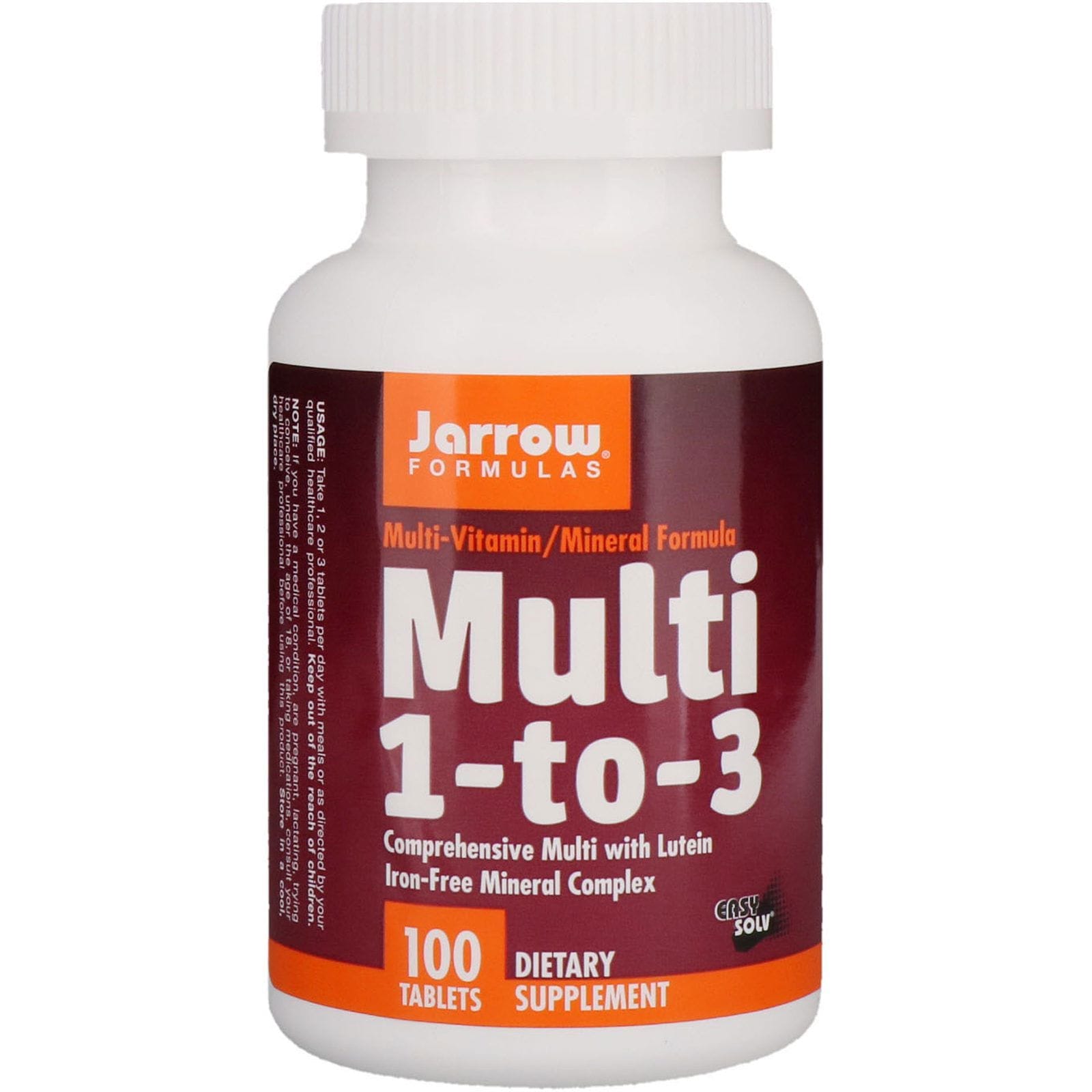 Jarrow Formulas, Multi 1-to-3, con luteína, libre de hierro, 100 comprimidos