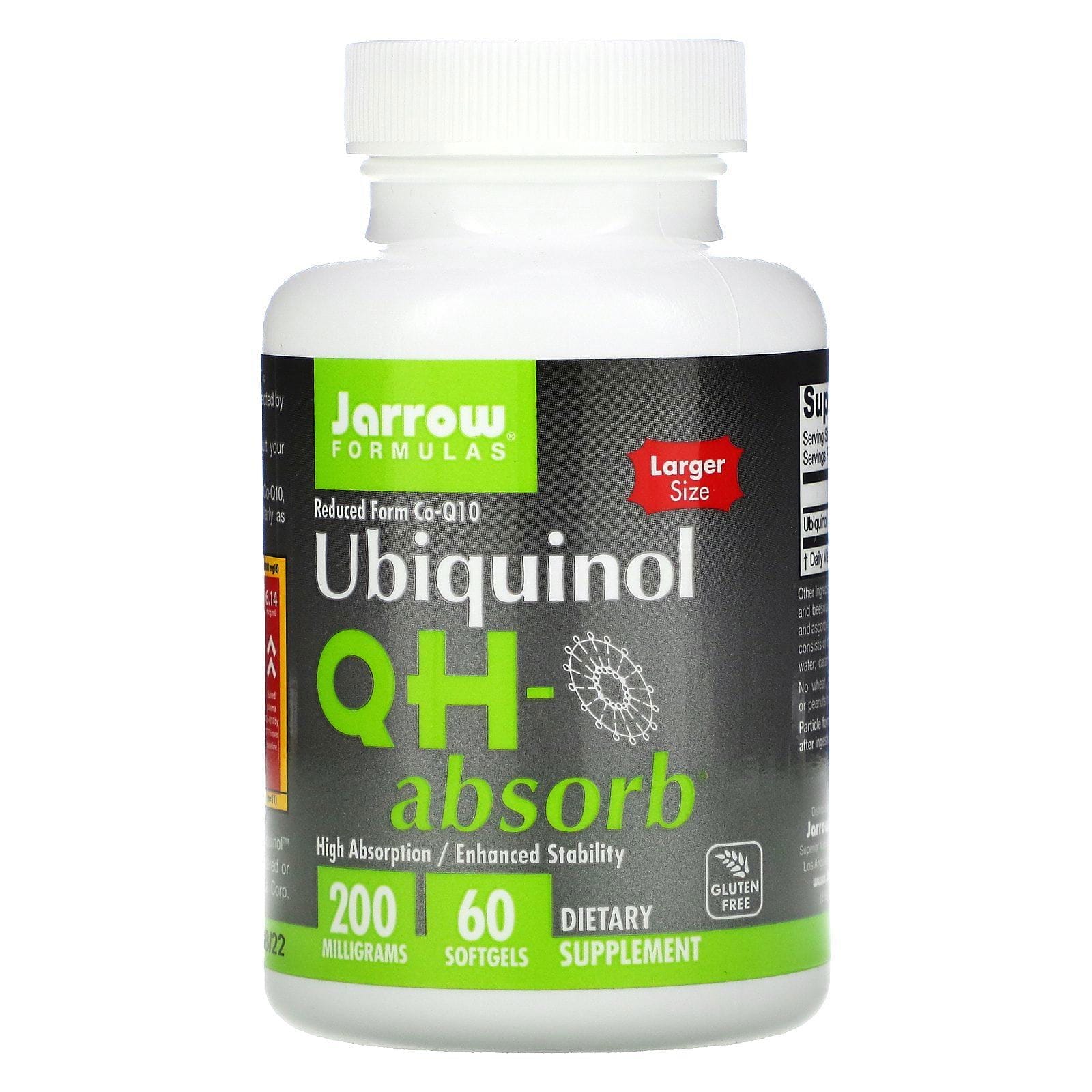 Jarrow Formulas, Ubiquinol, QH-Absorb, 200 mg, 60 cápsulas blandas