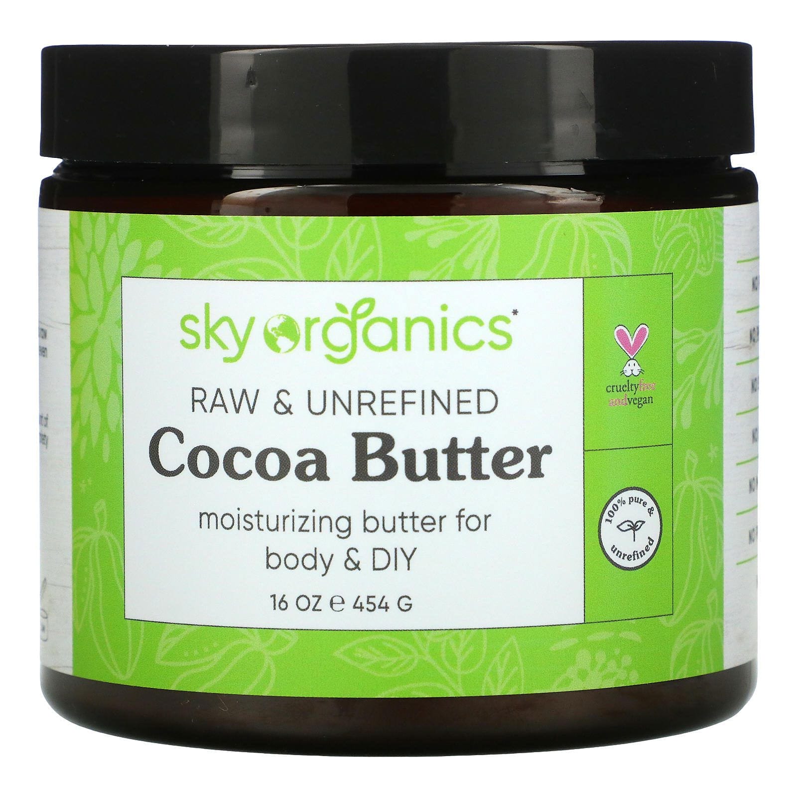 Sky Organics, Cocoa Butter, Raw & Unrefined, 16 oz (454 g)