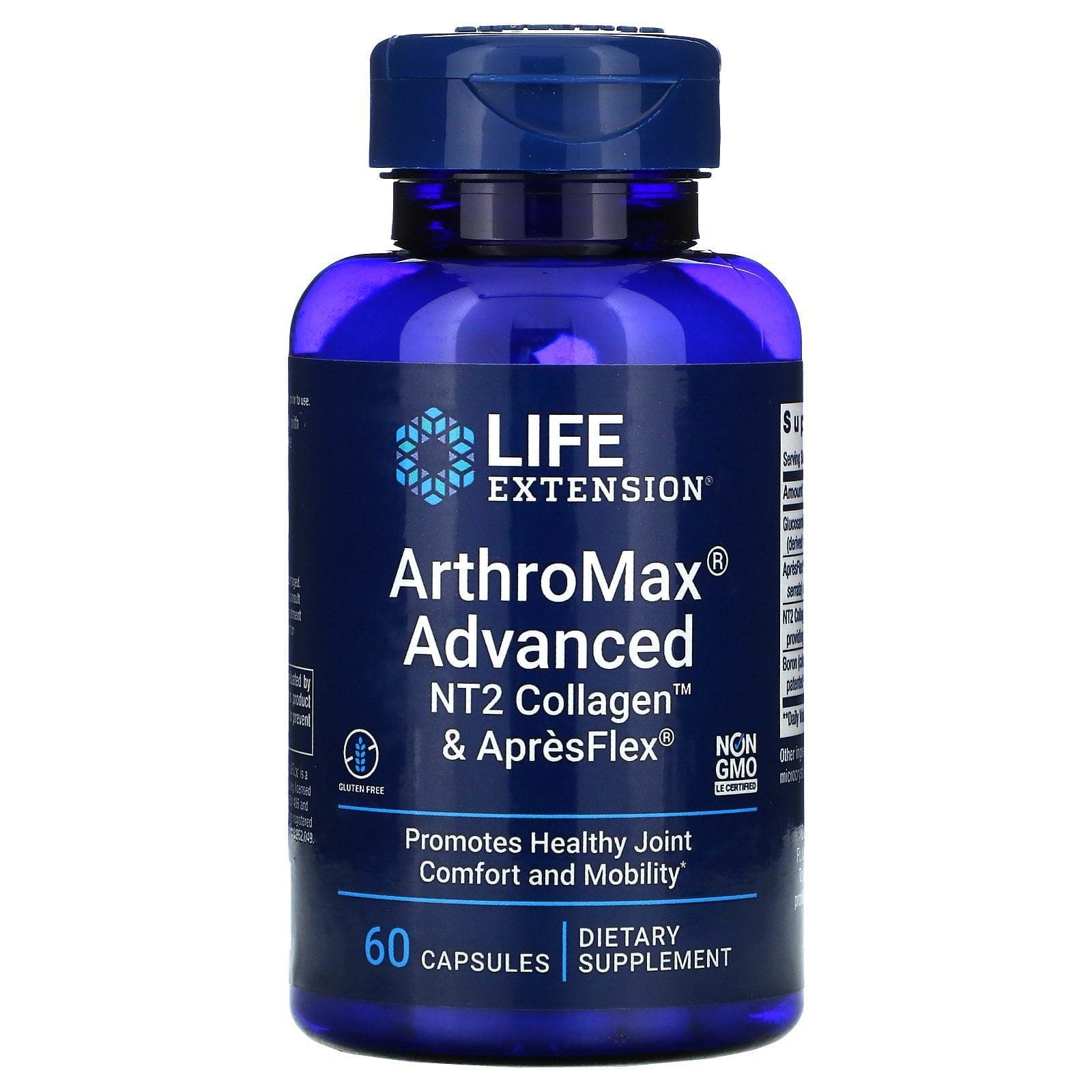 Life Extension, ArthroMax Advanced, colágeno NT2 y ApresFlex, 60 cápsulas aptas para vegetarianos