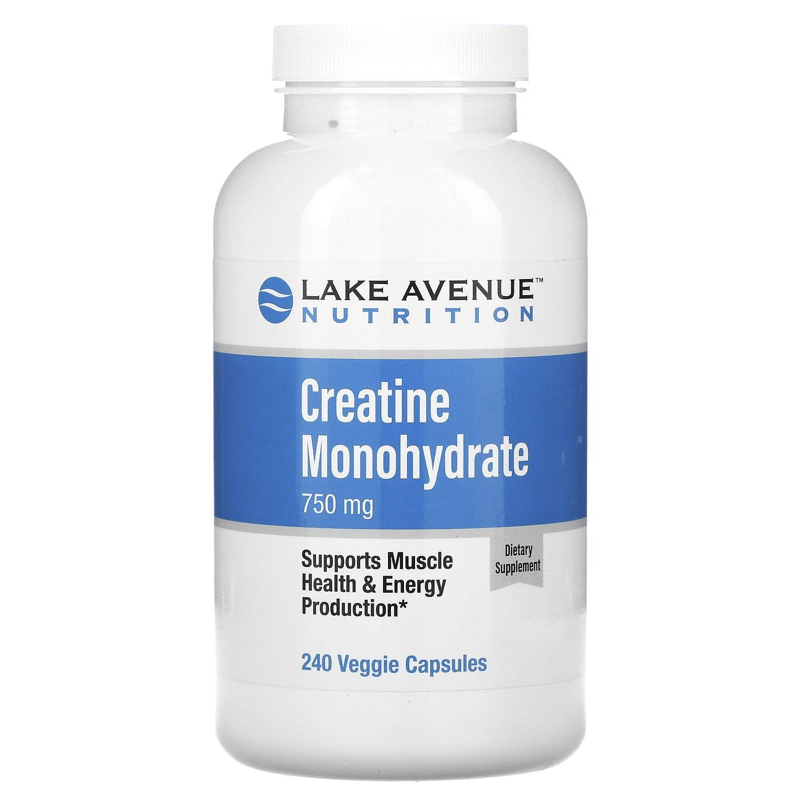 Lake Avenue Nutrition, Monohidrato de creatina, 750 mg, 240 cápsulas vegetales