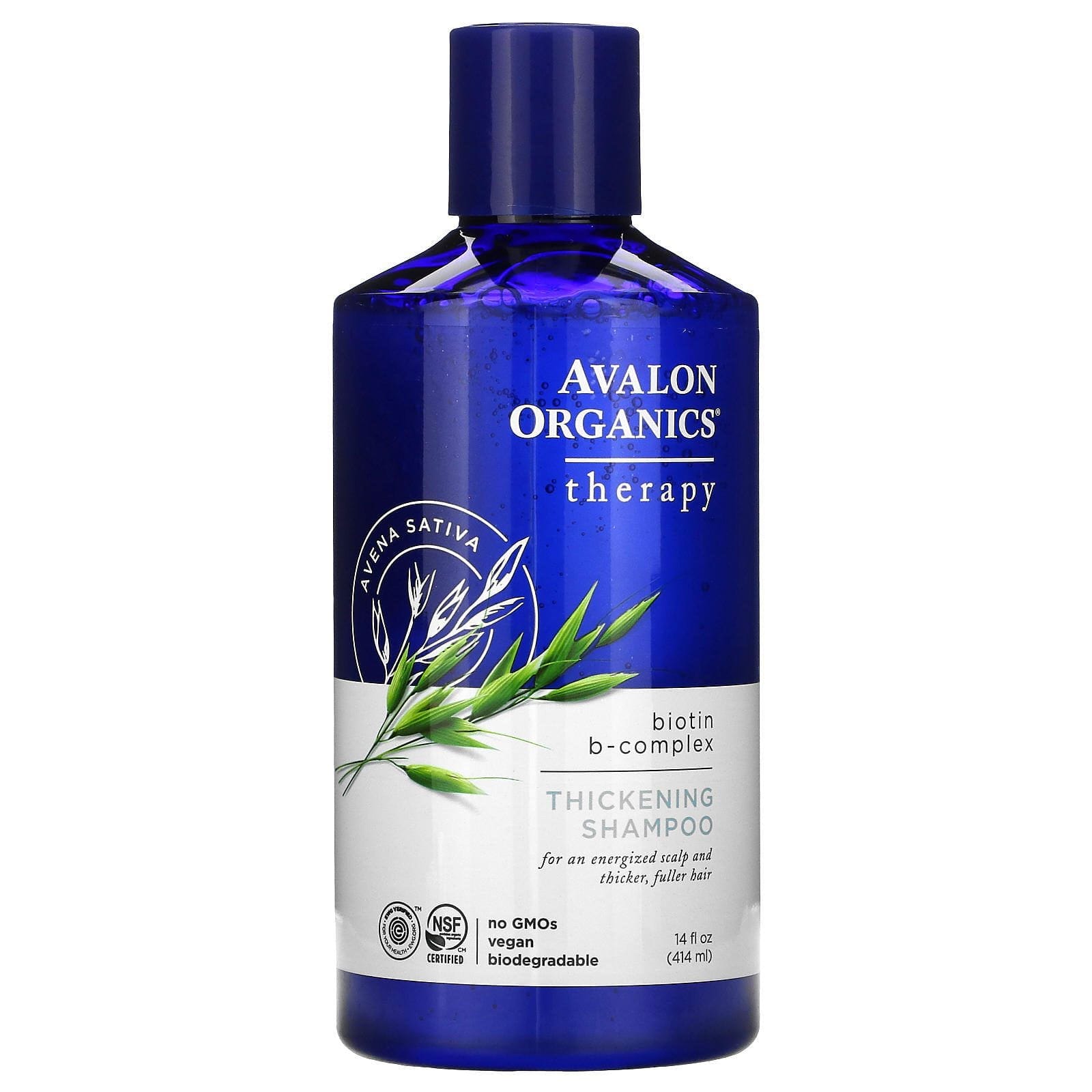 Avalon Organics, Shampoo para fortalecimiento, Terapia de Biotina y Complejo B, 14 fl oz (414 ml)