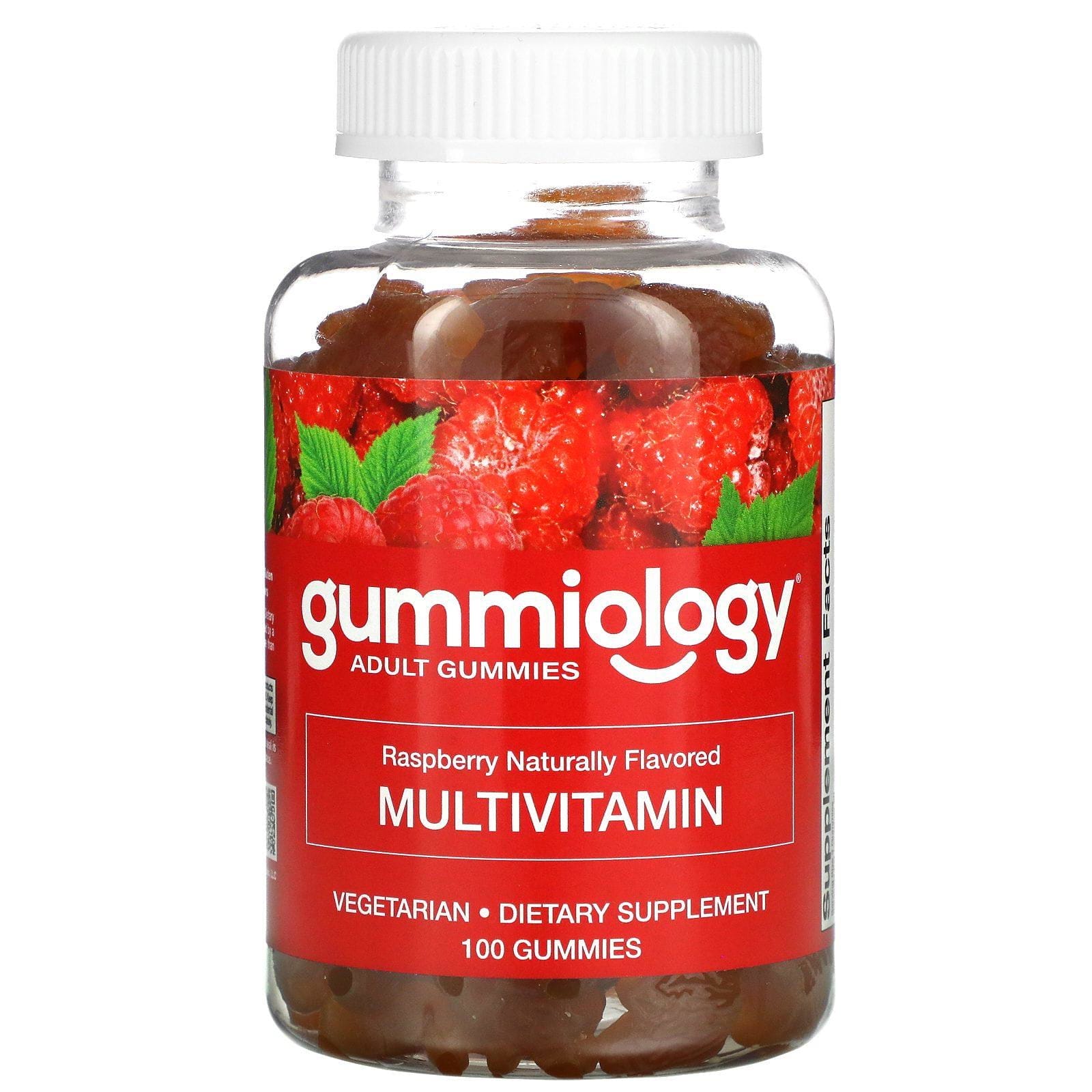 Gummiology, Gomitas megamultivitamínicas para adultos, Sabor natural a frambuesa, 100 gomitas vegetarianas