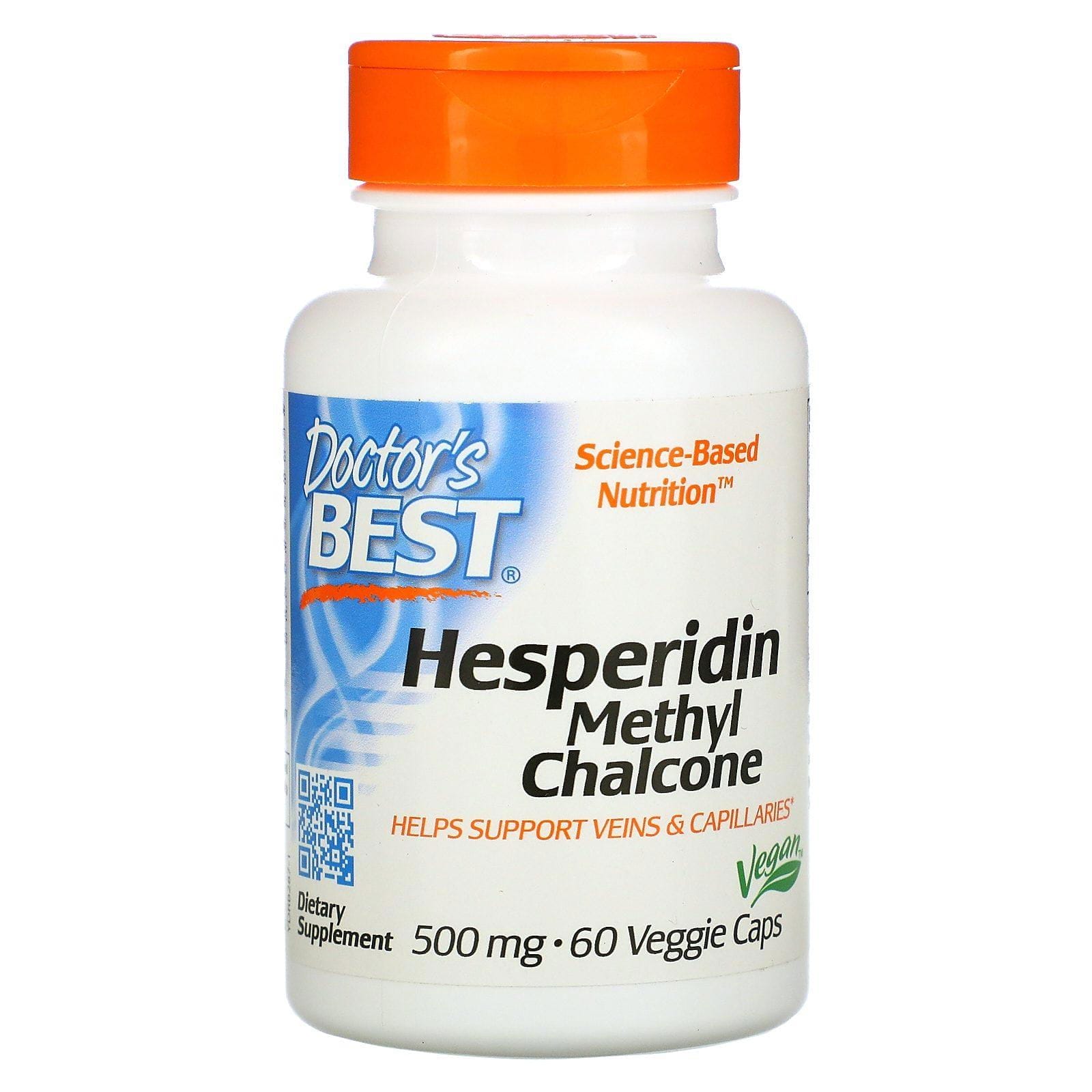 Doctor's Best, Best Hesperidina metil chalcona, 500 mg, 60 cápsulas vegetarianas