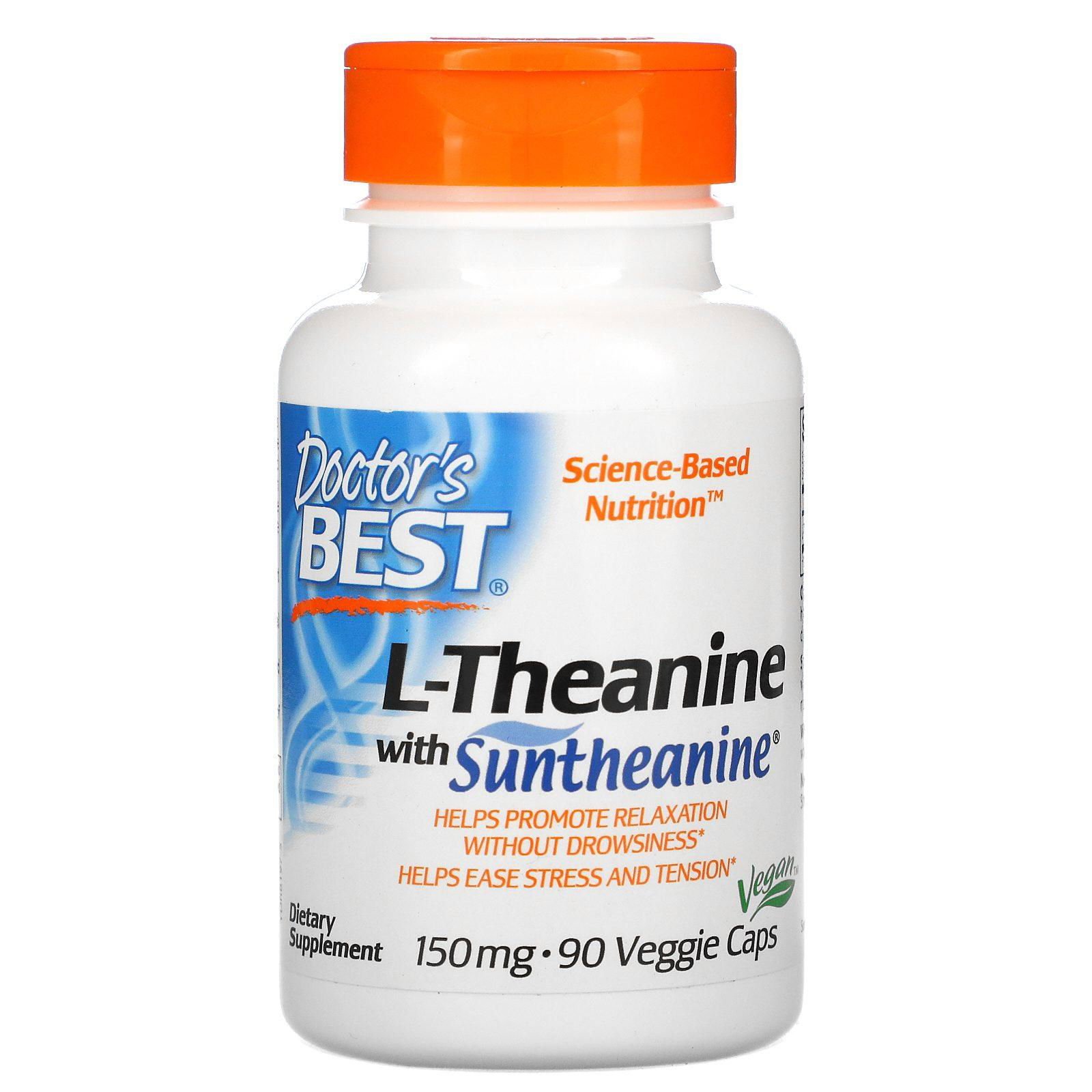 Doctor's Best, L-teanina con Suntheanine, 150 mg, 90 cápsulas vegetales