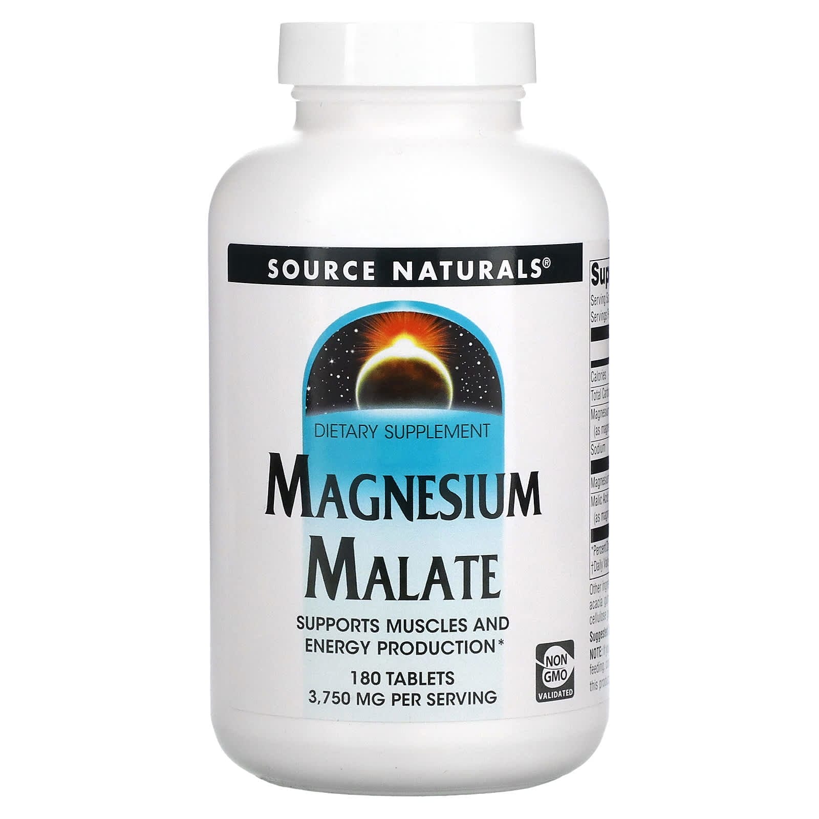 Source Naturals, Malato de magnesio, 3750 mg, 180 comprimidos