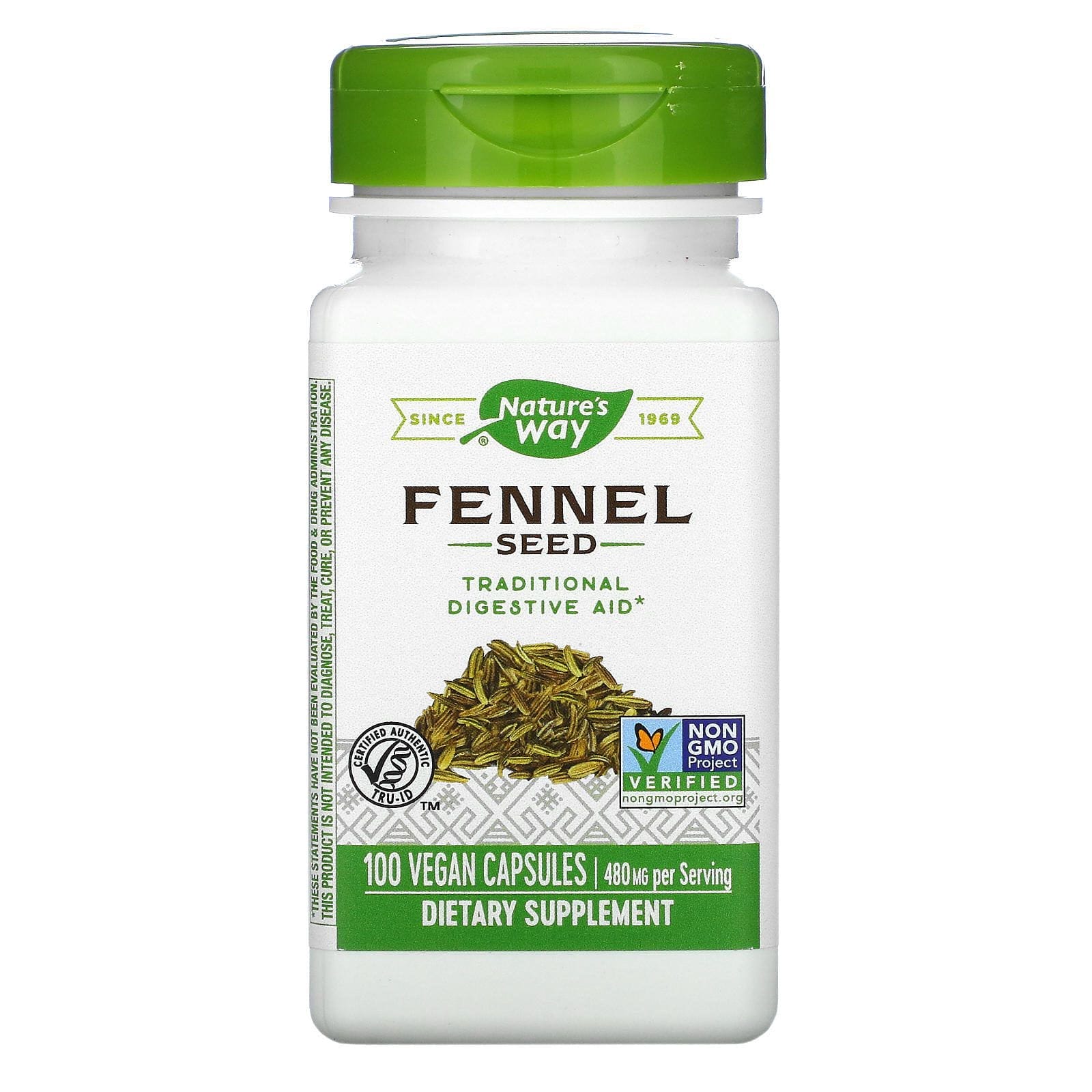 Nature's Way, Fennel Seed, 480 mg, 100 Vegan Capsules