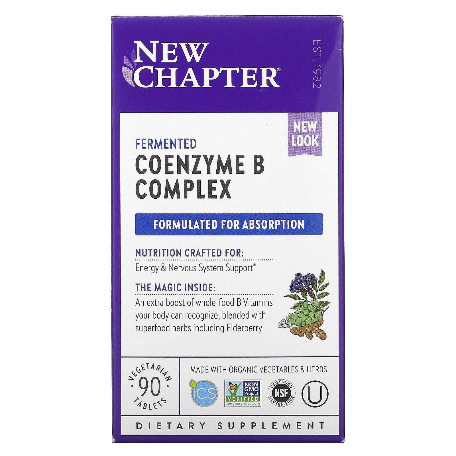 New Chapter, Fermented Coenzyme B Complex, 90 Vegetarian Tablets