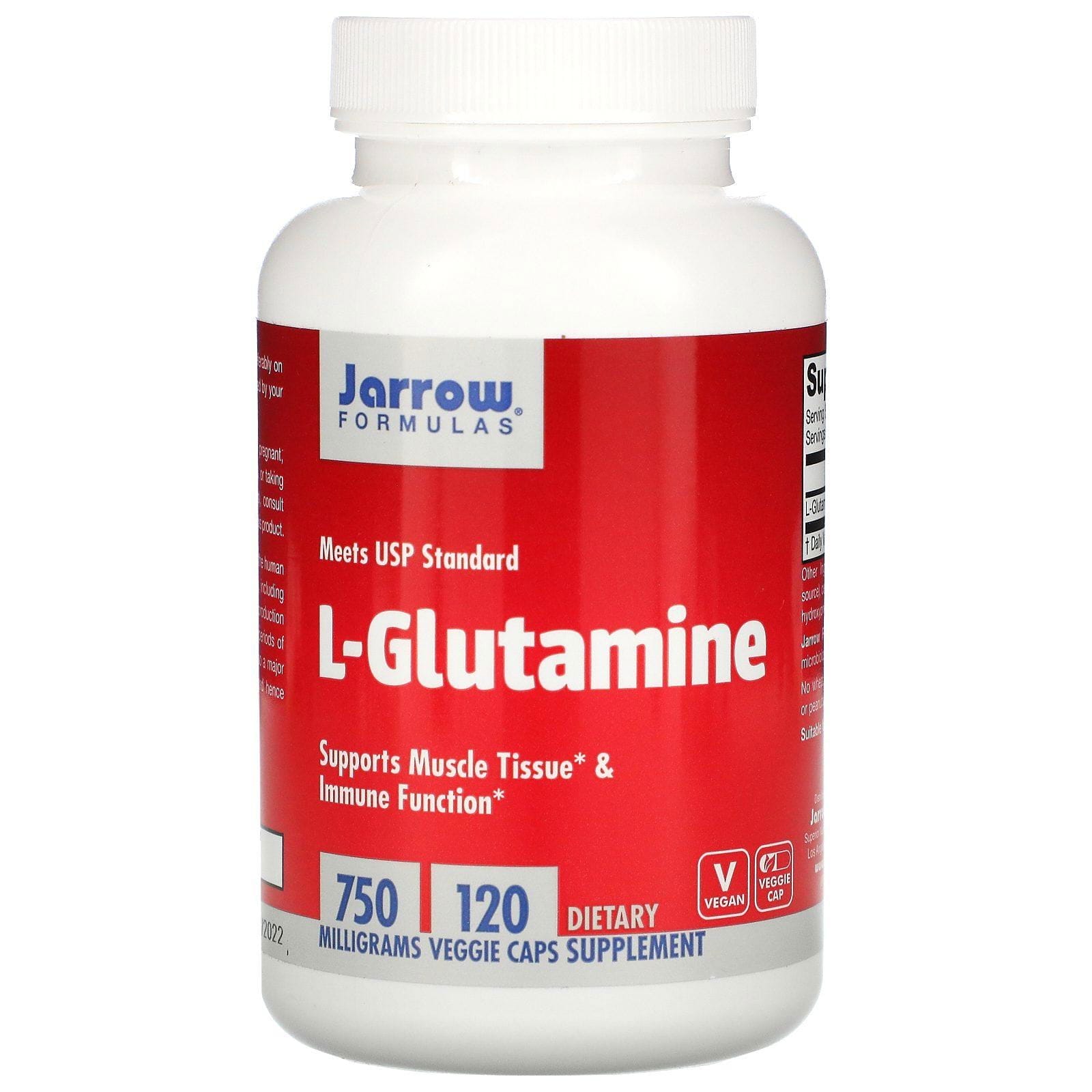 Jarrow Formulas, L-glutamina, 750 mg, 120 cápsulas vegetales