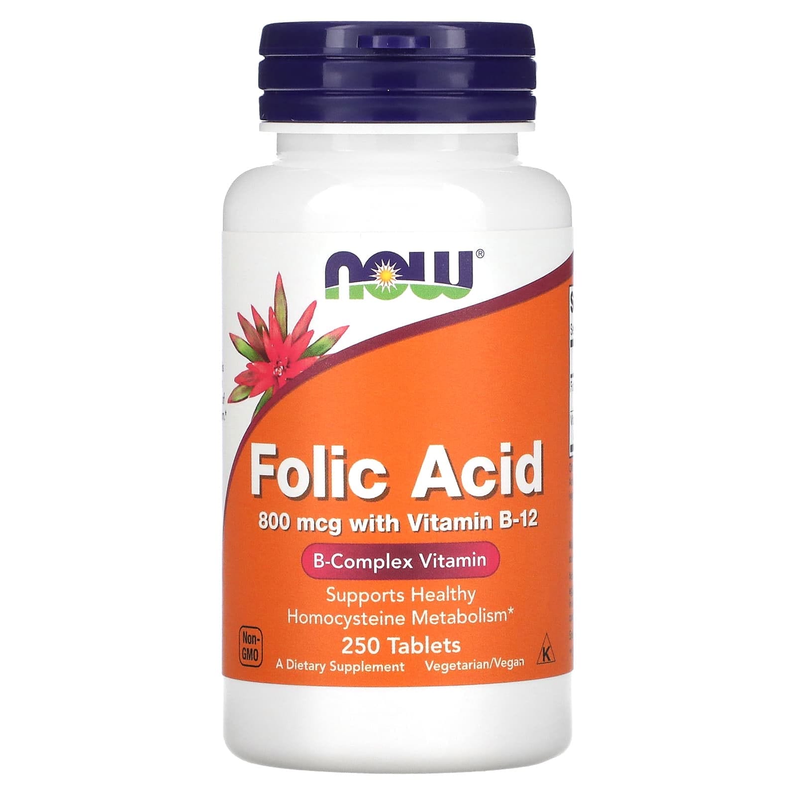 NOW Foods, Ácido fólico, 800 mcg, 250 comprimidos